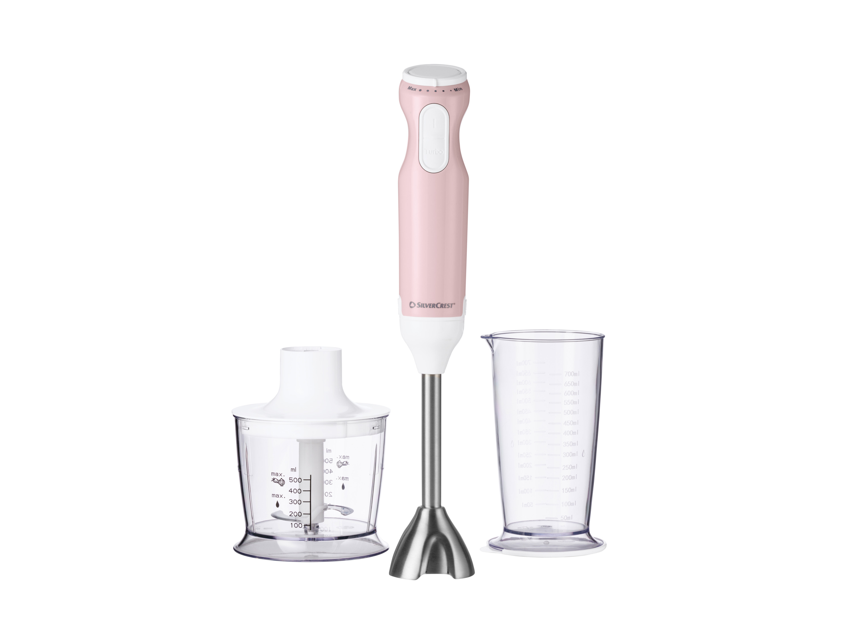SILVERCREST® Stabmixer Set Kunststoff 4-tlg. SSMS 600 G1 / SOSMS 600 G1. (Rosa)