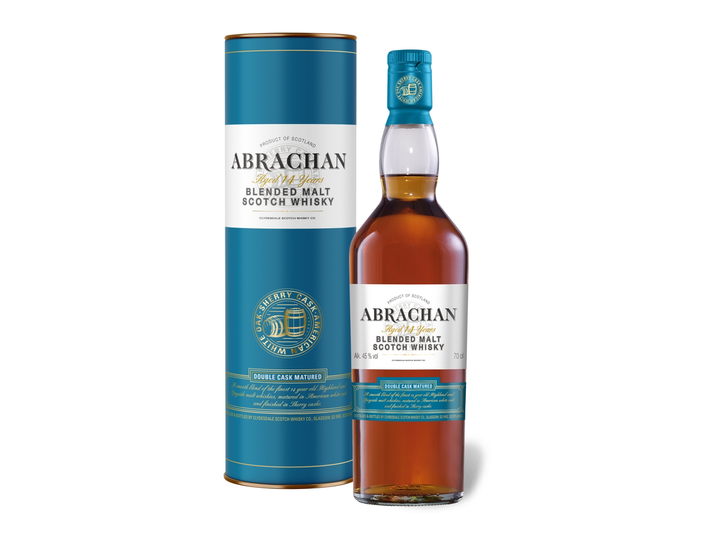 Abrachan Blended Malt Scotch Whisky Double Cask Matured 14 Jahre mit Geschenkbox 45% Vol''