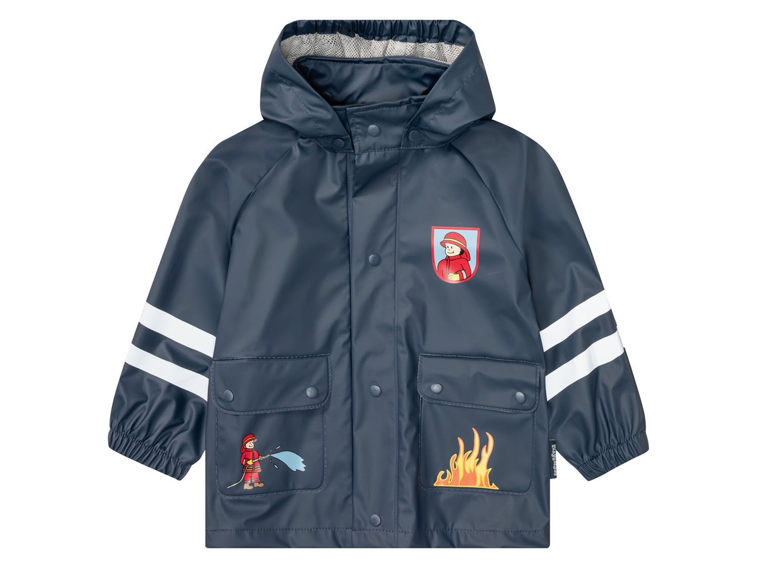Playshoes Baby Kleinkinder Regenjacke, wind und wasserdicht (Feuerwehr, 86/92)