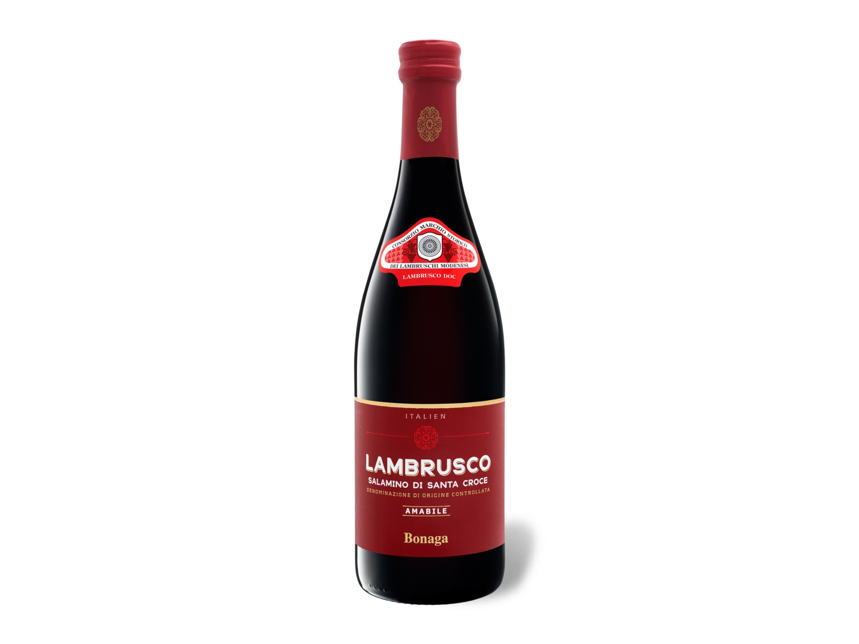 Bonaga Lambrusco Salamino di Santa Croce DOC lieblich, Perlwein 2024 - Mindestbestellmenge 6