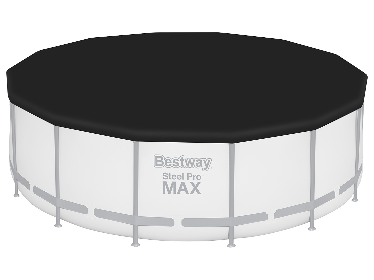 Bestway PVC-Abdeckplane, schwarz, für runde Pools (Ø 401 cm)