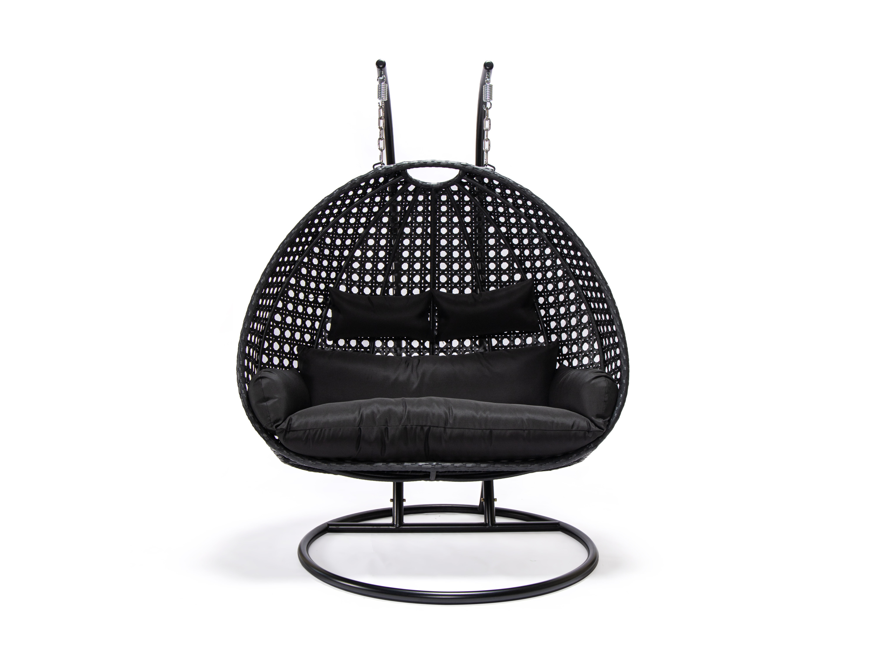 HOME DELUXE Polyrattan Hängesessel TWIN (Schwarz)