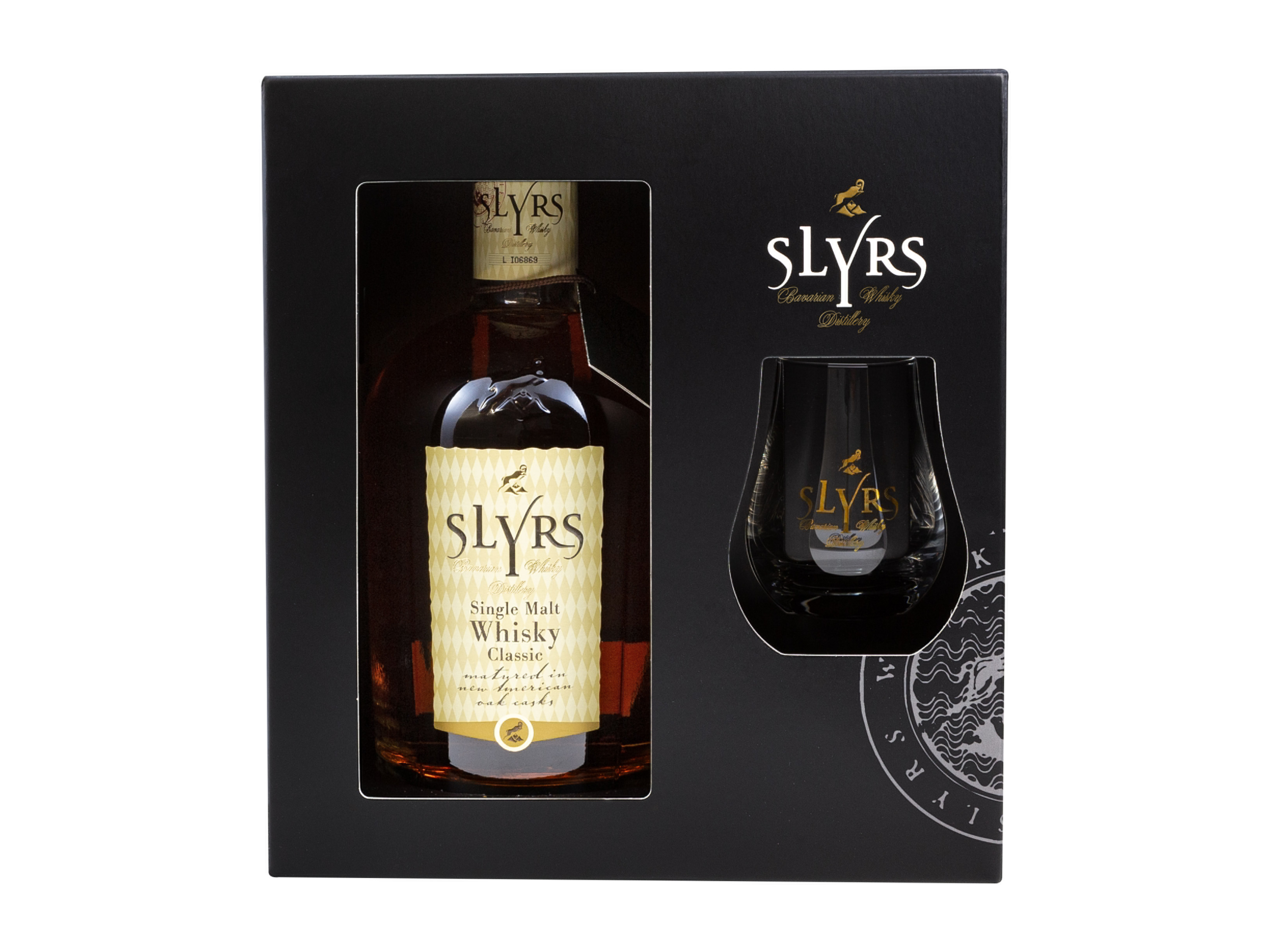SLYRS Bavarian Single Malt Whisky mit Geschenkbox und Glas 43% Vol