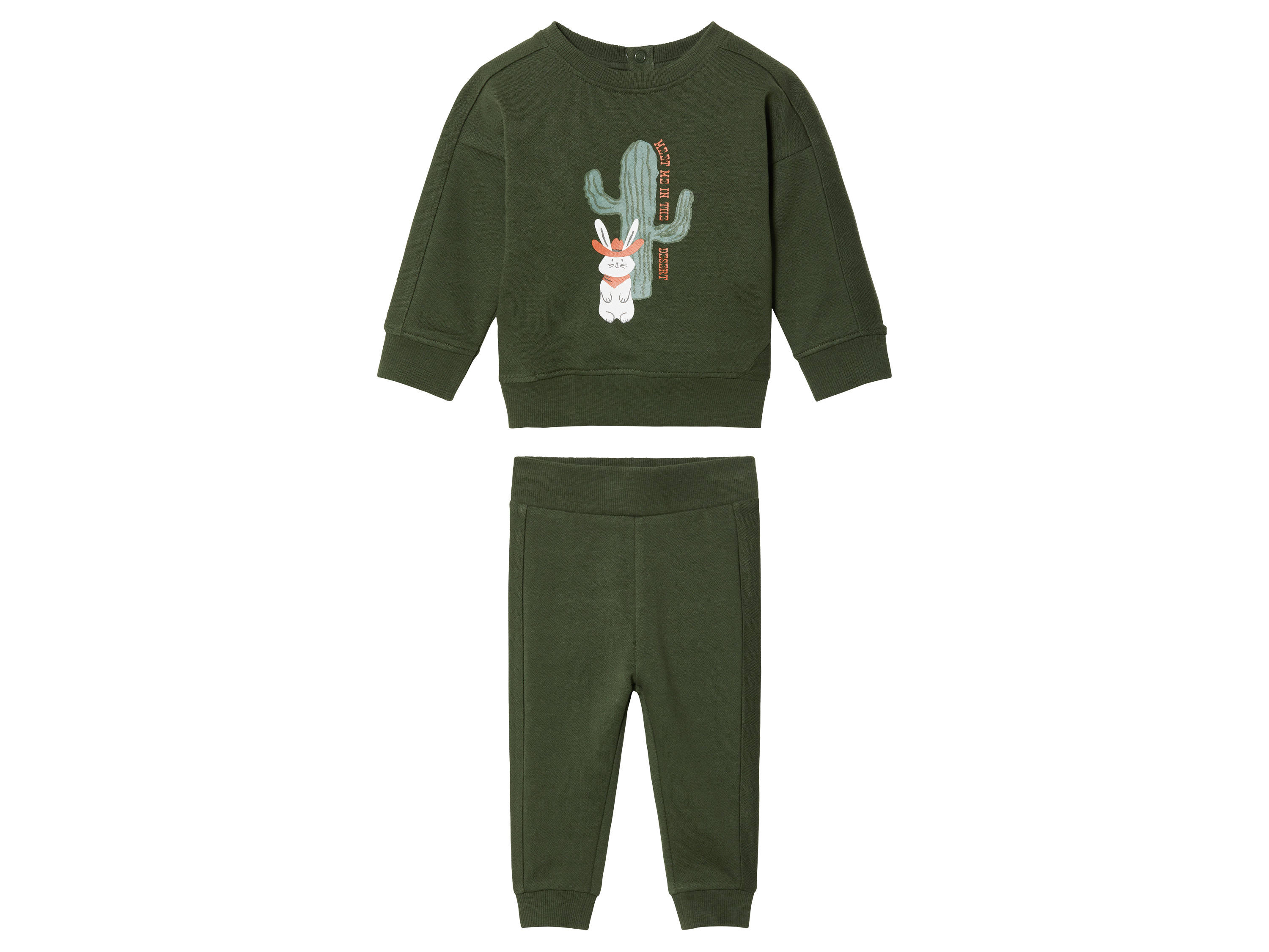 lupilu® Baby Jogginganzug aus reiner Bio-Baumwolle (Dunkelgrün, 74/80)