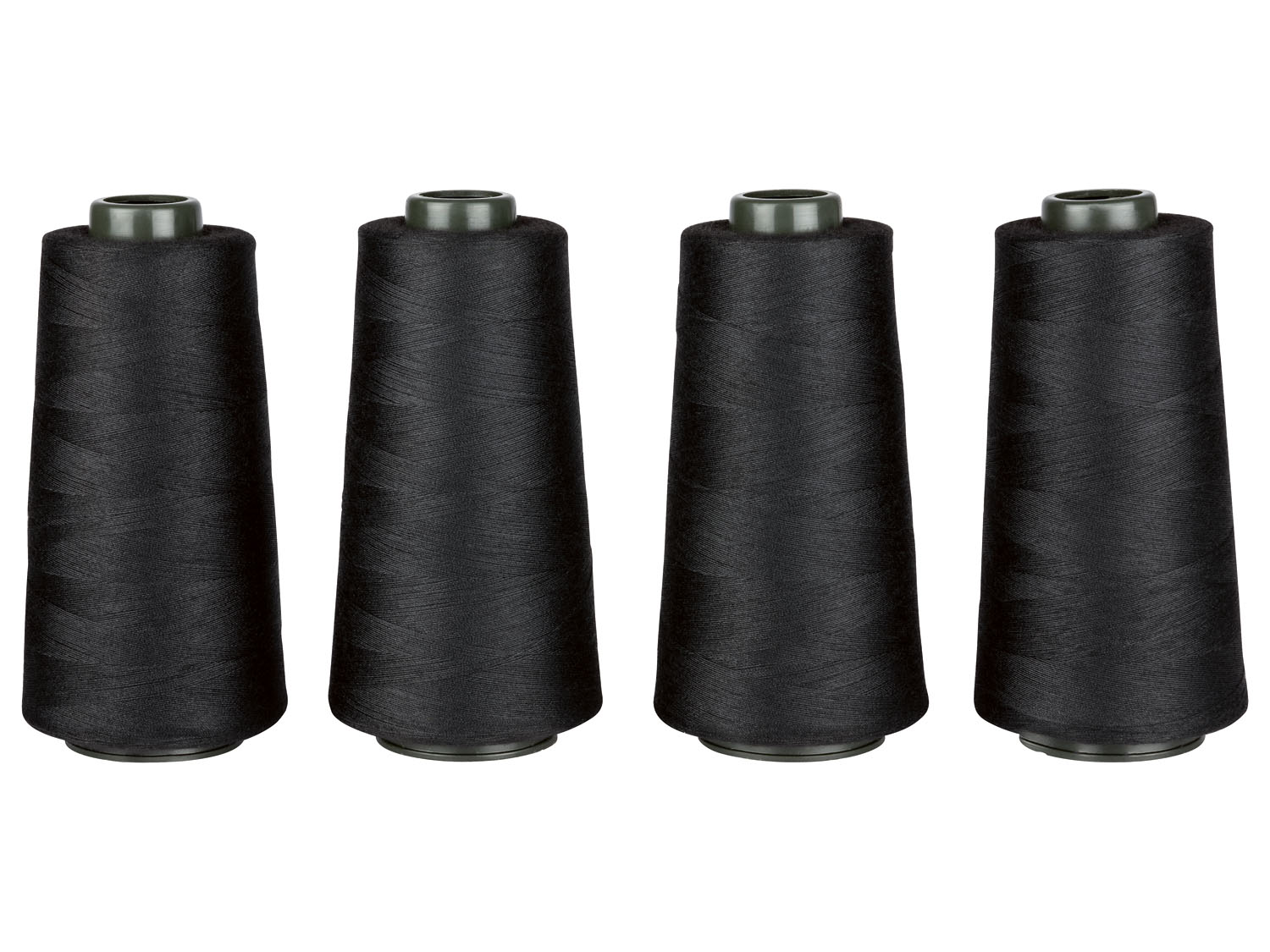 crelando® Overlock Nähgarnspule 2.500m 4er (Schwarz)