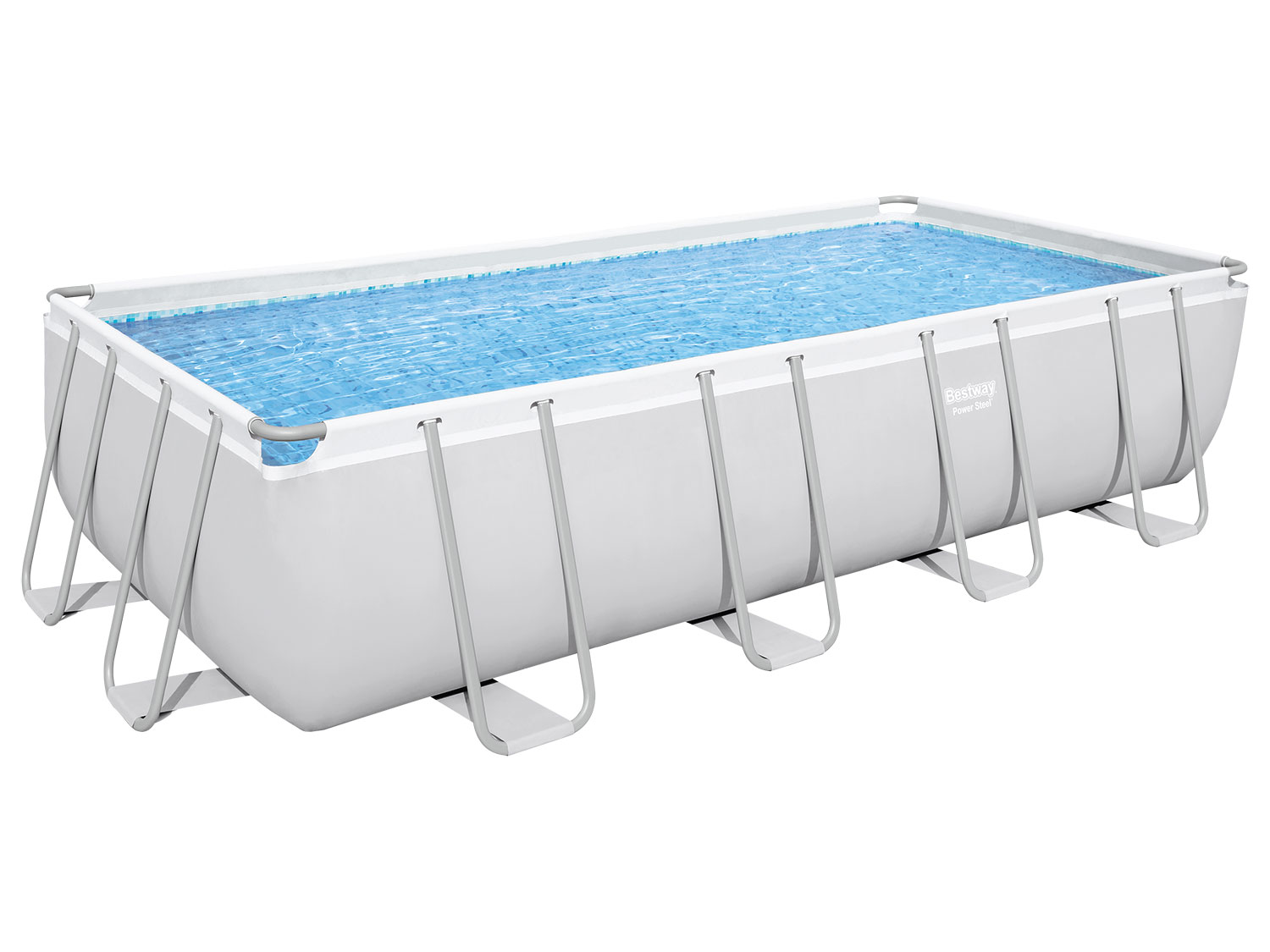 Bestway Power Steel™ Frame Pool Komplett-Set, eckig (Filterpumpe, 488 x 244 x 122 cm)