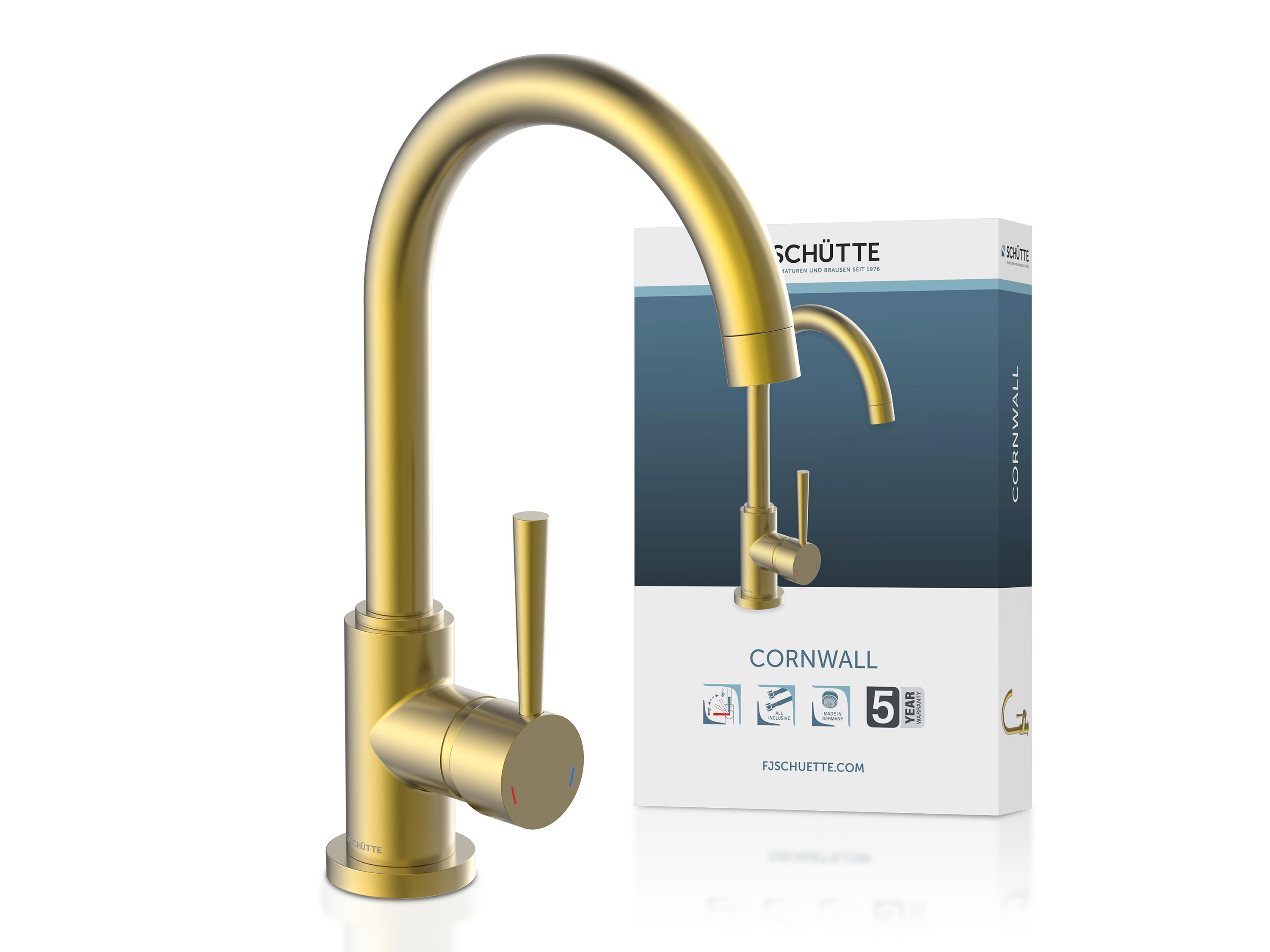 Schütte Küchenarmatur CORNWALL Rundbo, Gold matt (Gold matt)