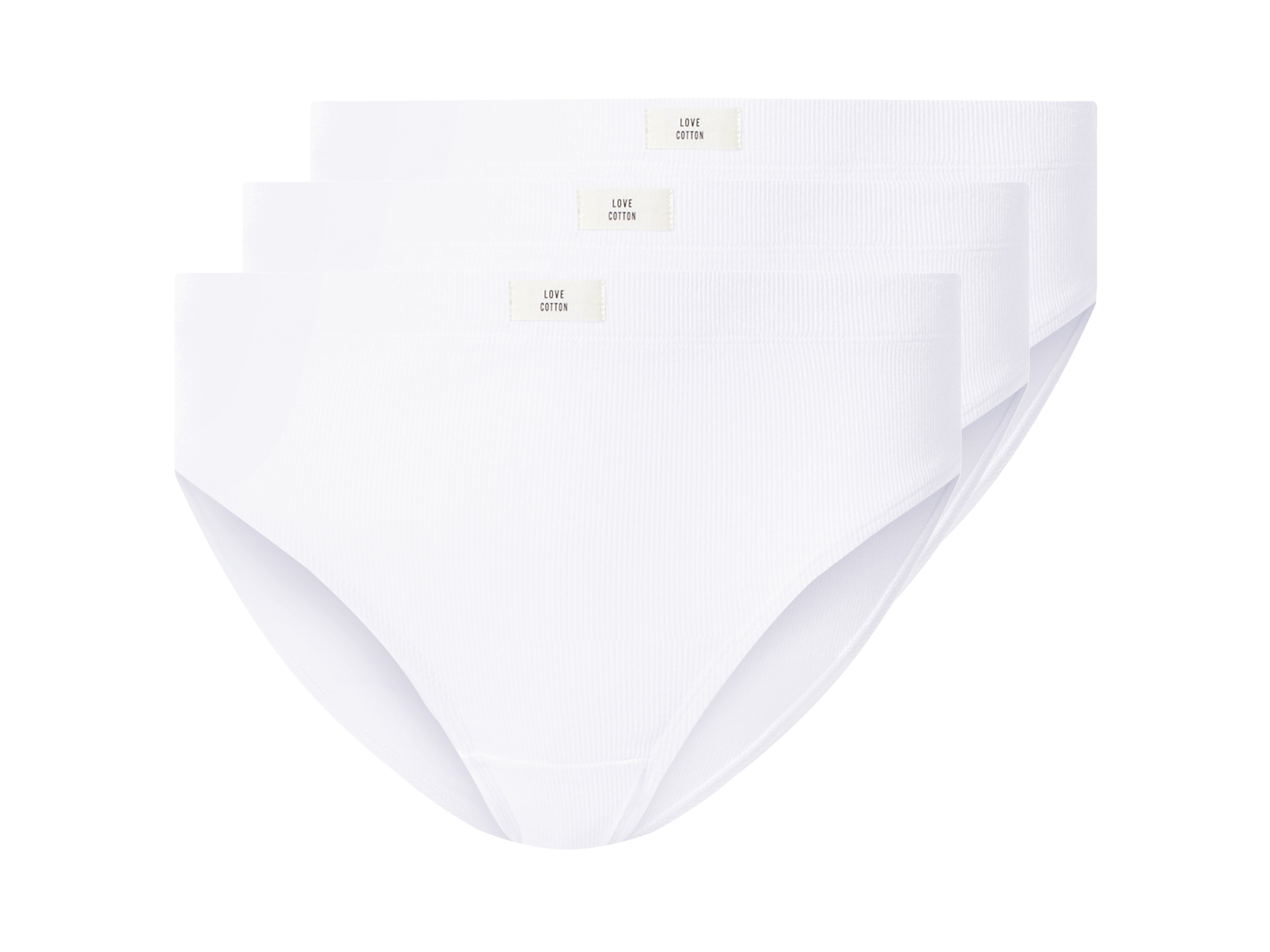 ESMARA® Damen Gerippte Slips, 3 Stück (Weiß, M(40/42))''