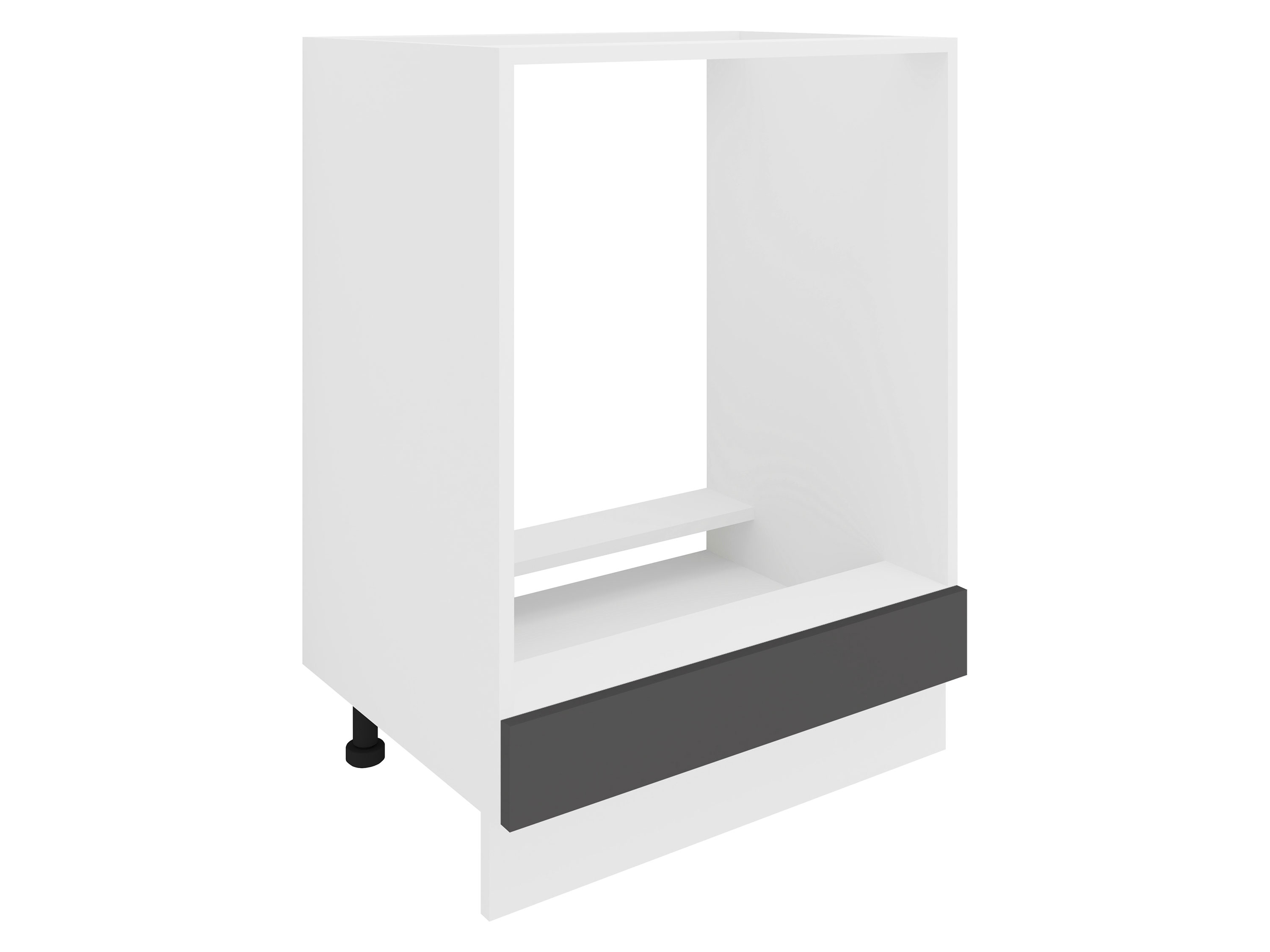 VCM Unterschrank/Frontblende Esilo (Küchenschrank, Weiß/anthrazit, Ofen)