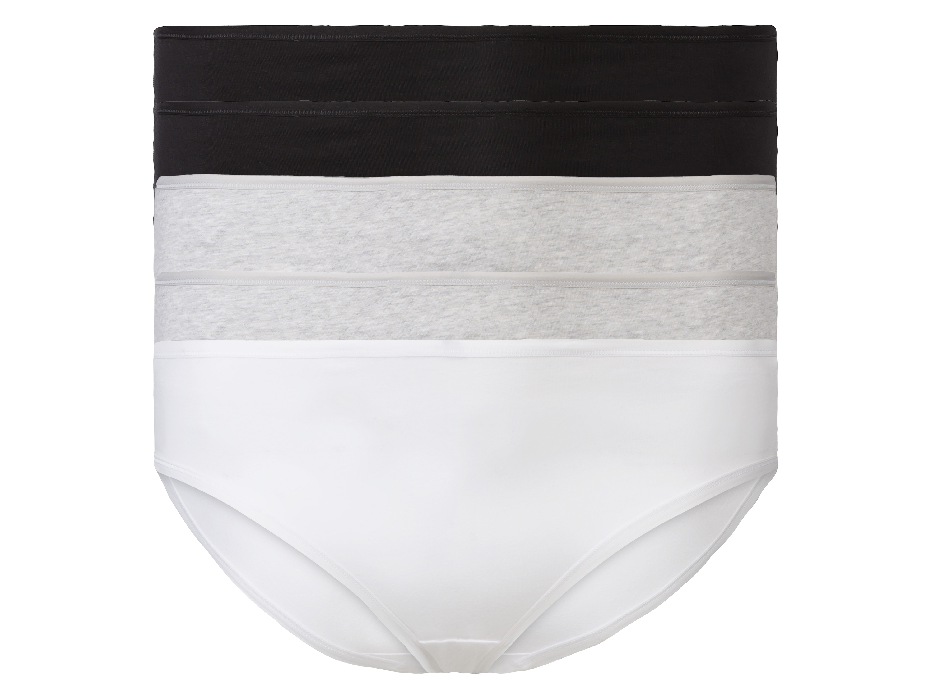 esmara® Damen Slips, 5 Stück (XXL(52/54), schwarz/grau/weiß)