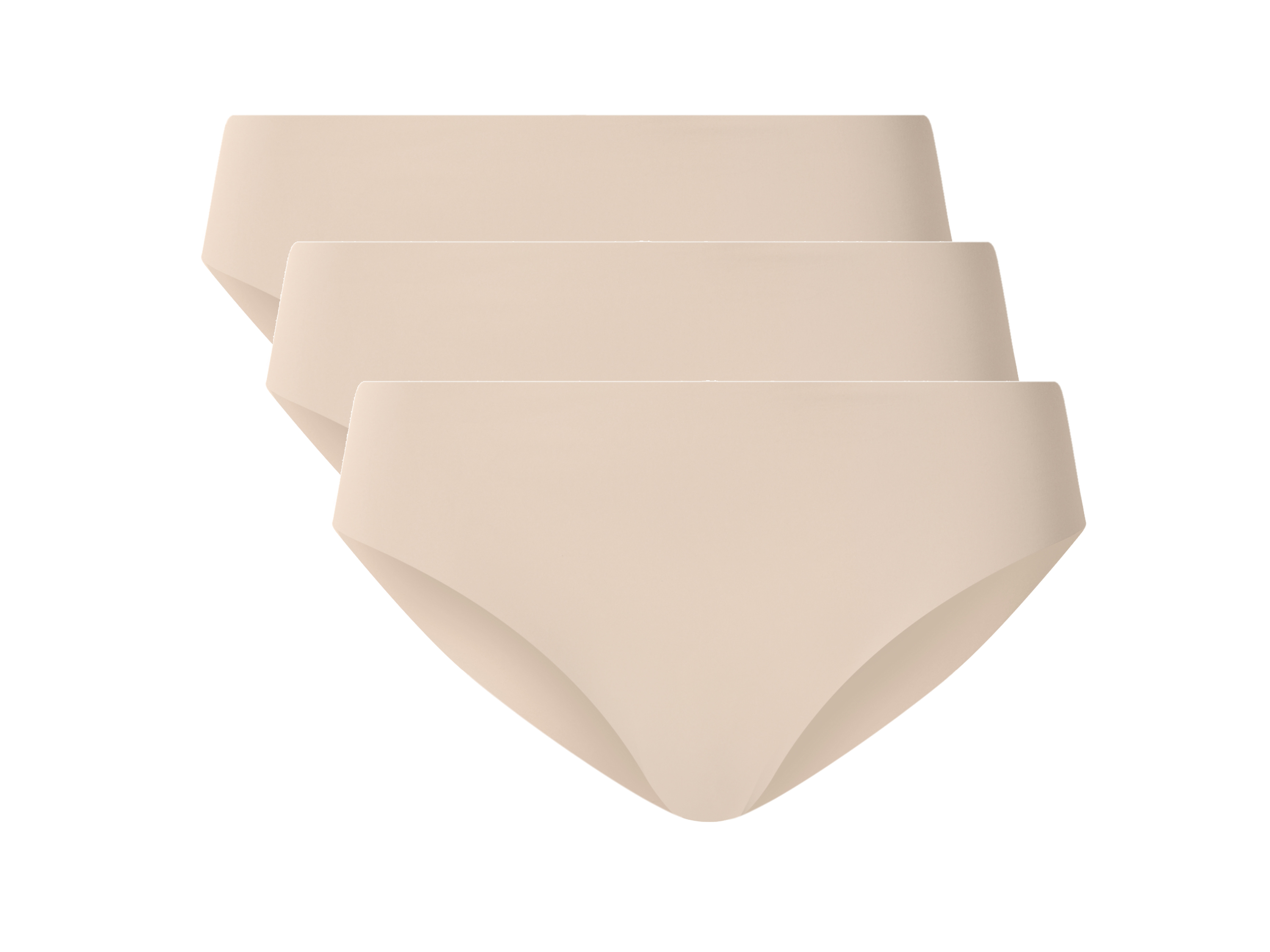 ESMARA® Damen Lasercut-Slips, 3 Stück (Creme, L(44/46))