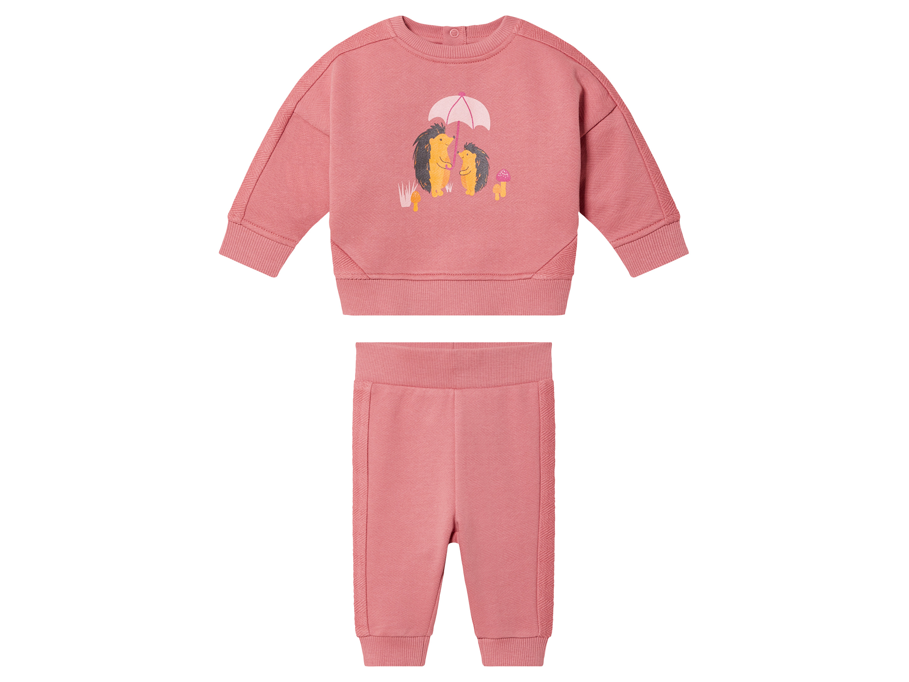 lupilu® Baby Jogginganzug, 2-teilig, aus reiner Bio-Baumwolle (Rosa, 50/56)