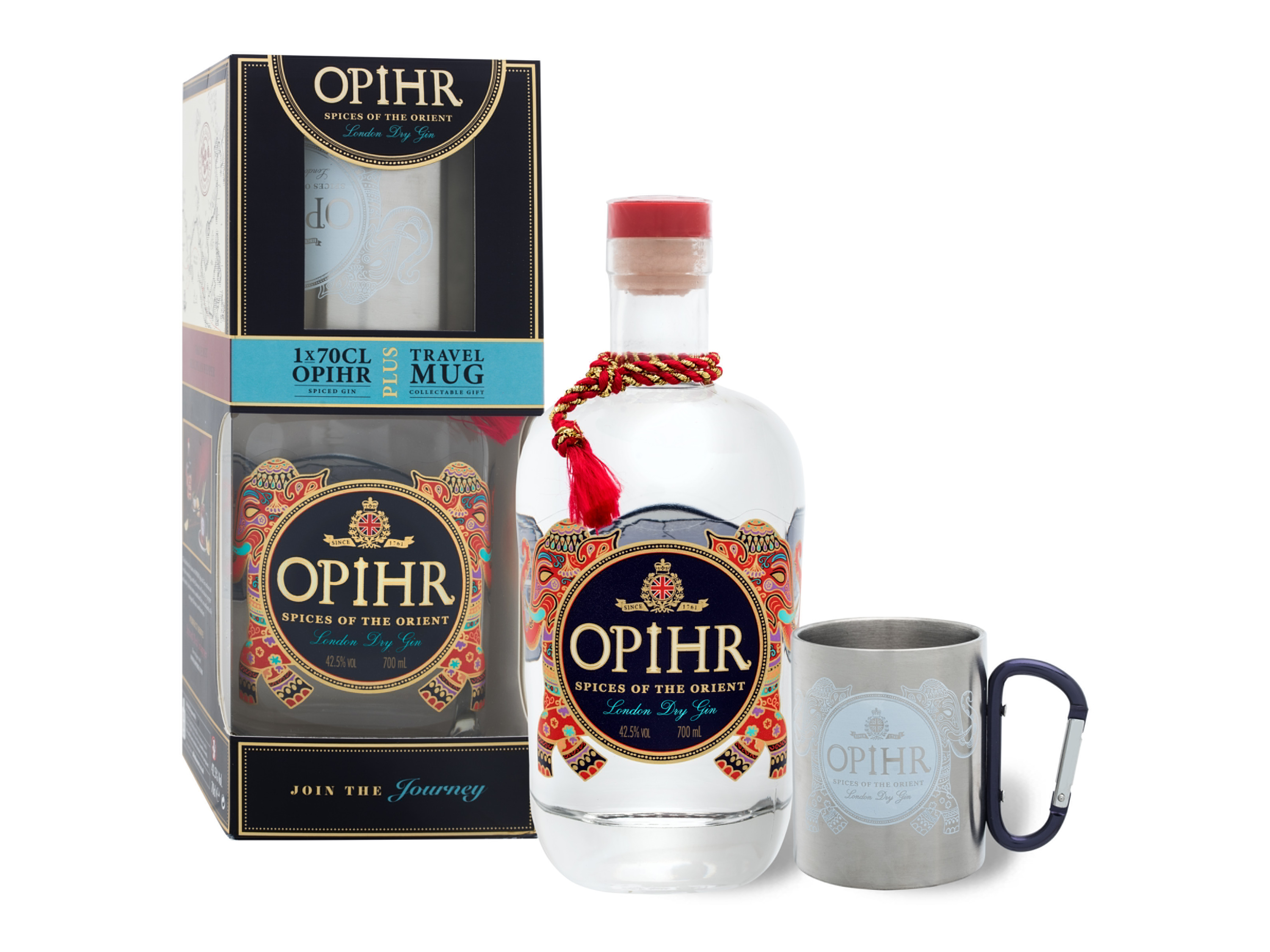 Opihr Oriental Spiced London Dry Gin mit Geschenkbox und Tasse 42,5% Vol