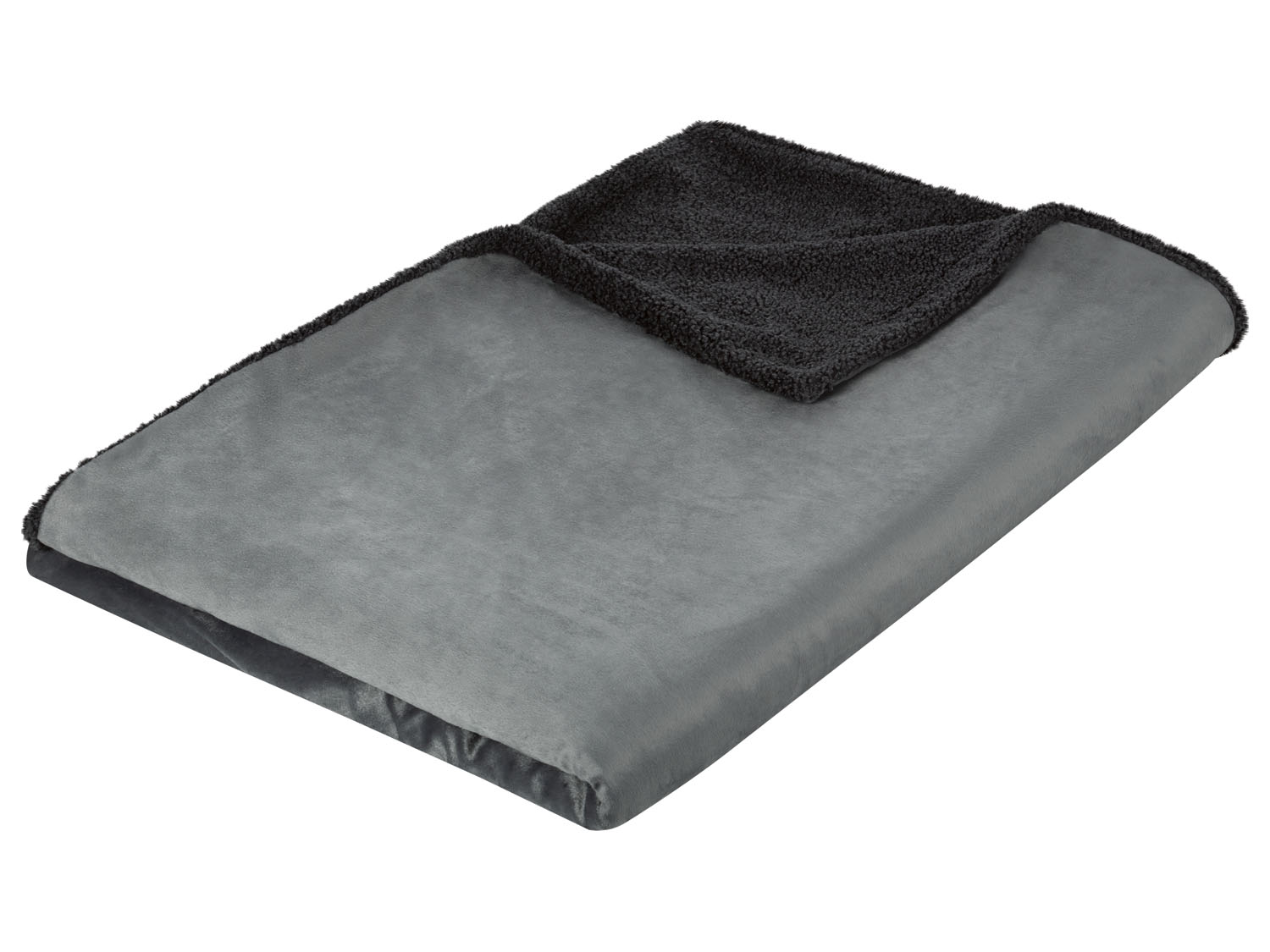 LIVARNO home Kuscheldecke Teddyfleece 150x200cm PES (Grau)
