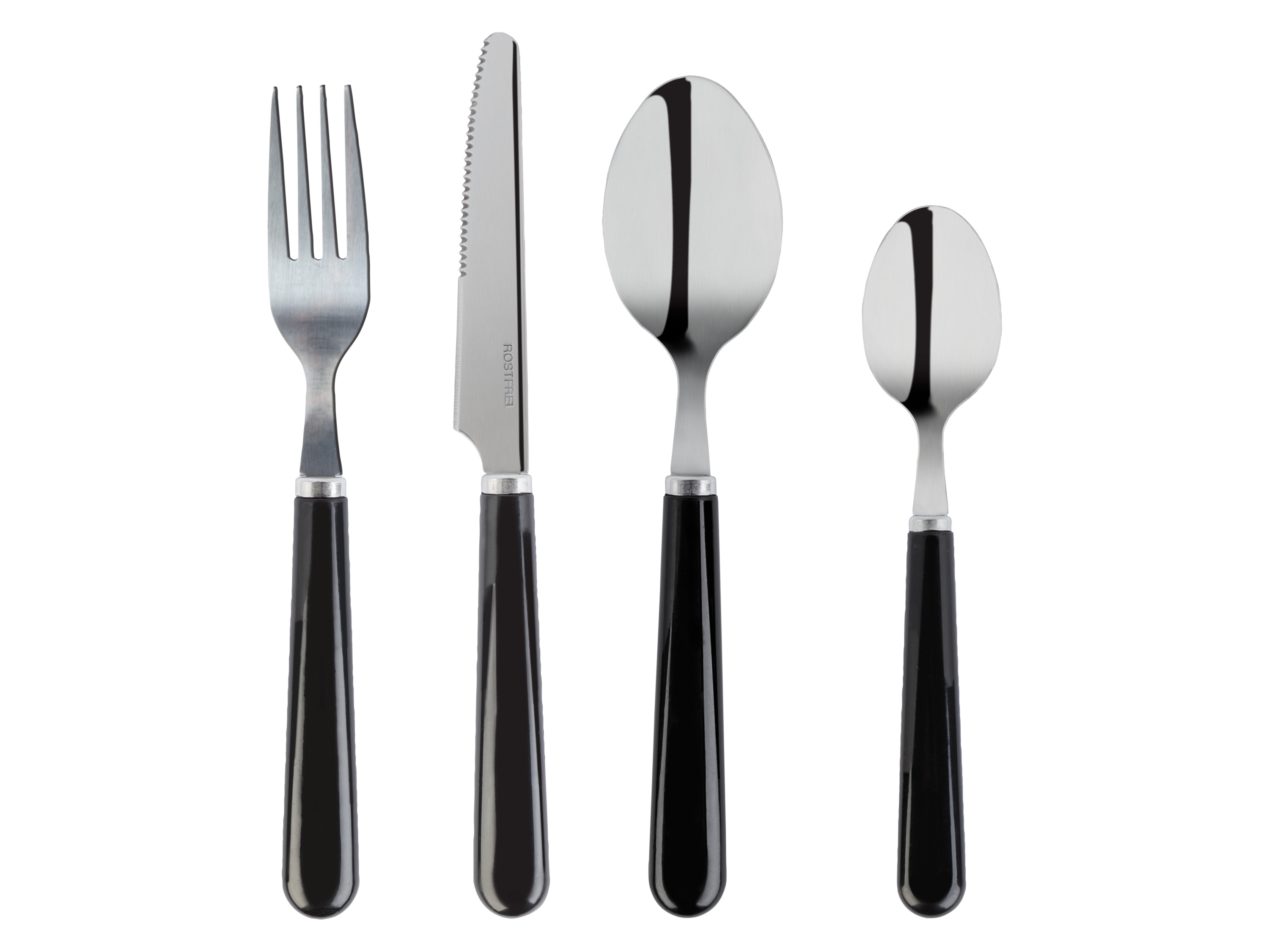 LIVARNO home Besteck-Set mit Kunststoffgriff, 24-teilig  (Schwarz)