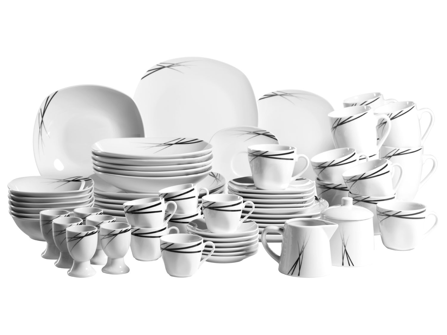 MÄSER Geschirrset »Linea Nera«, 62-teilig