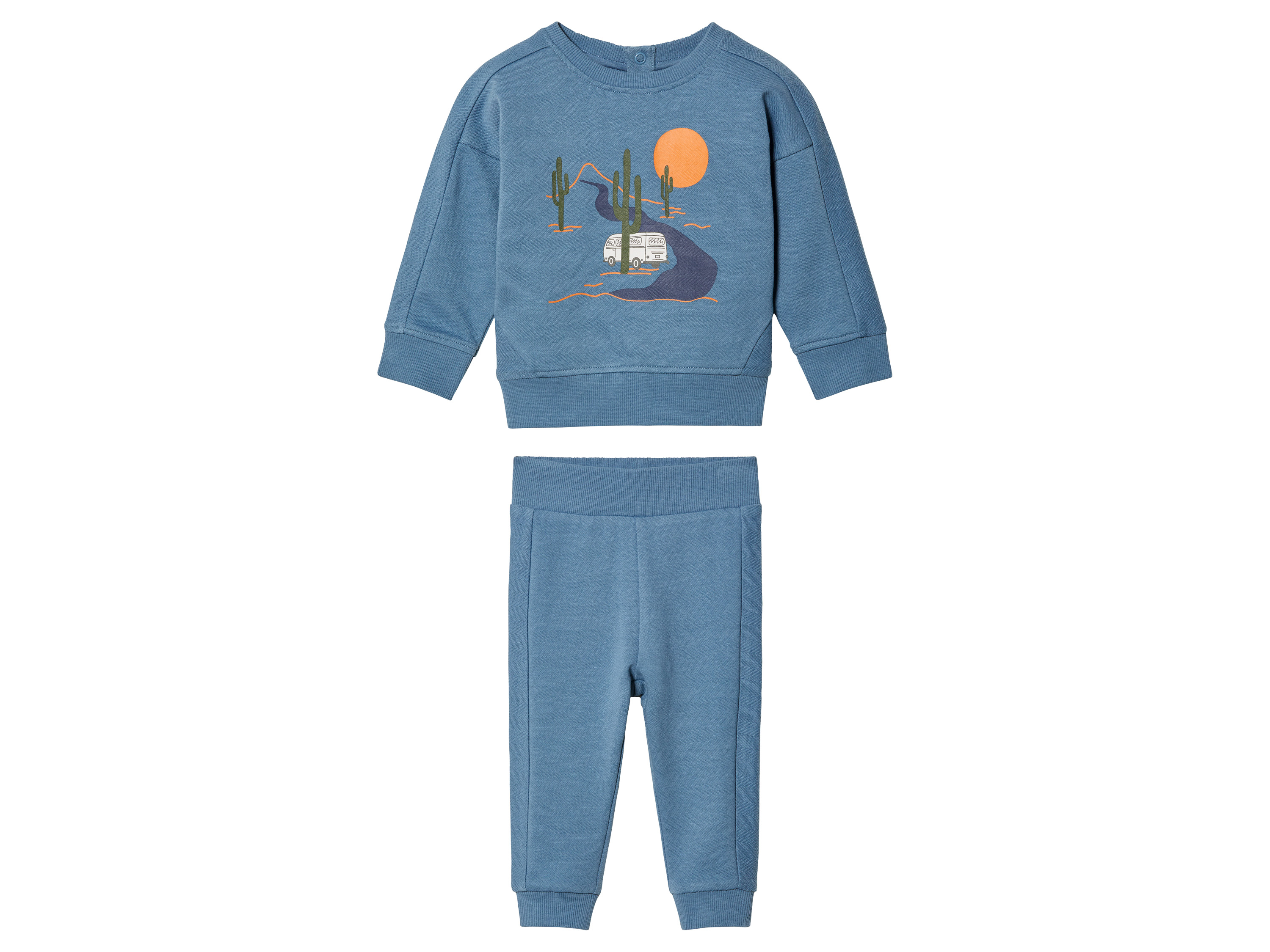 lupilu® Baby Jogginganzug aus reiner Bio-Baumwolle (Blau, 50/56)''