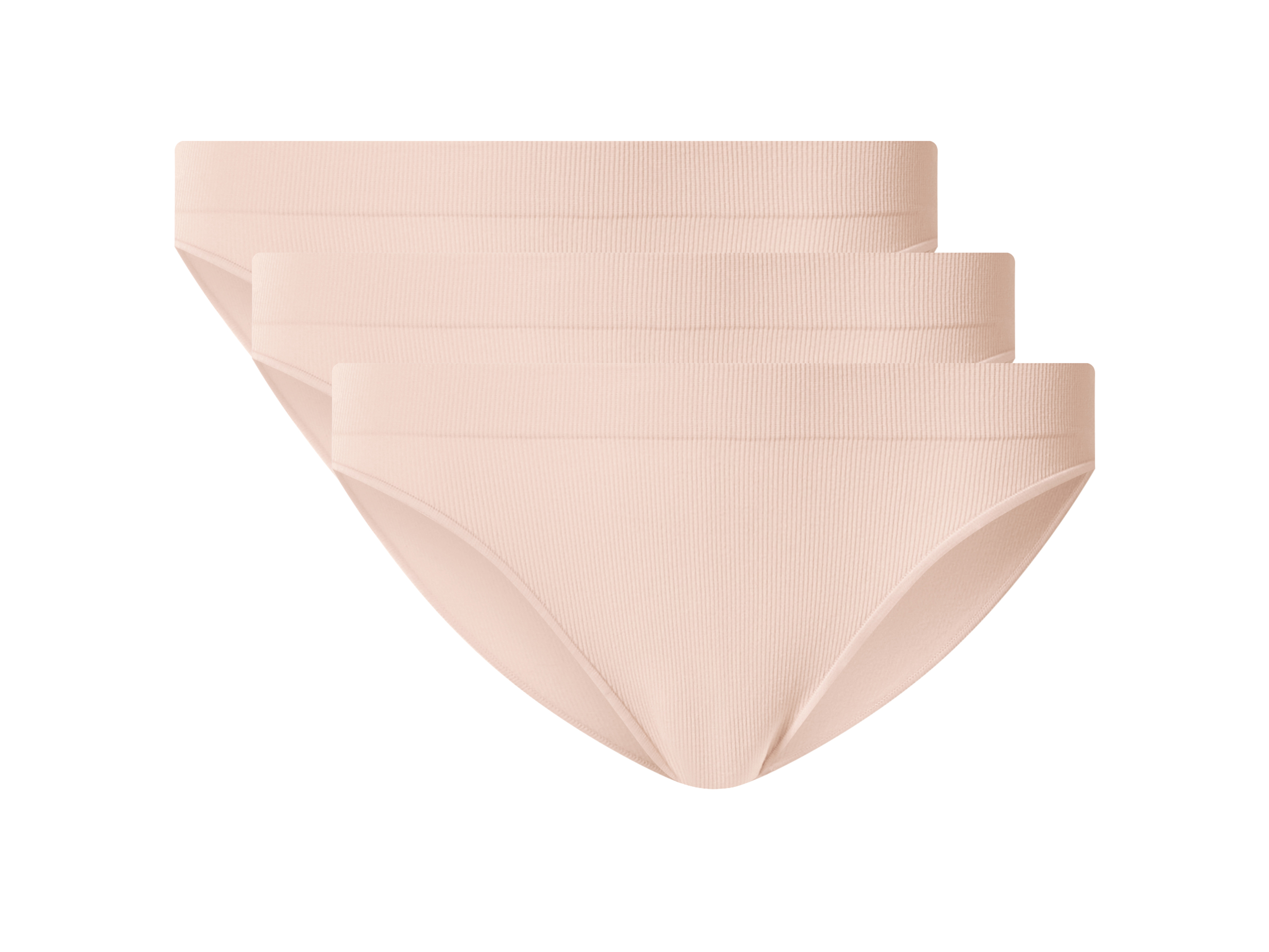 ESMARA® Damen Gerippte Slips, 3 Stück (Rosa, M(40/42))