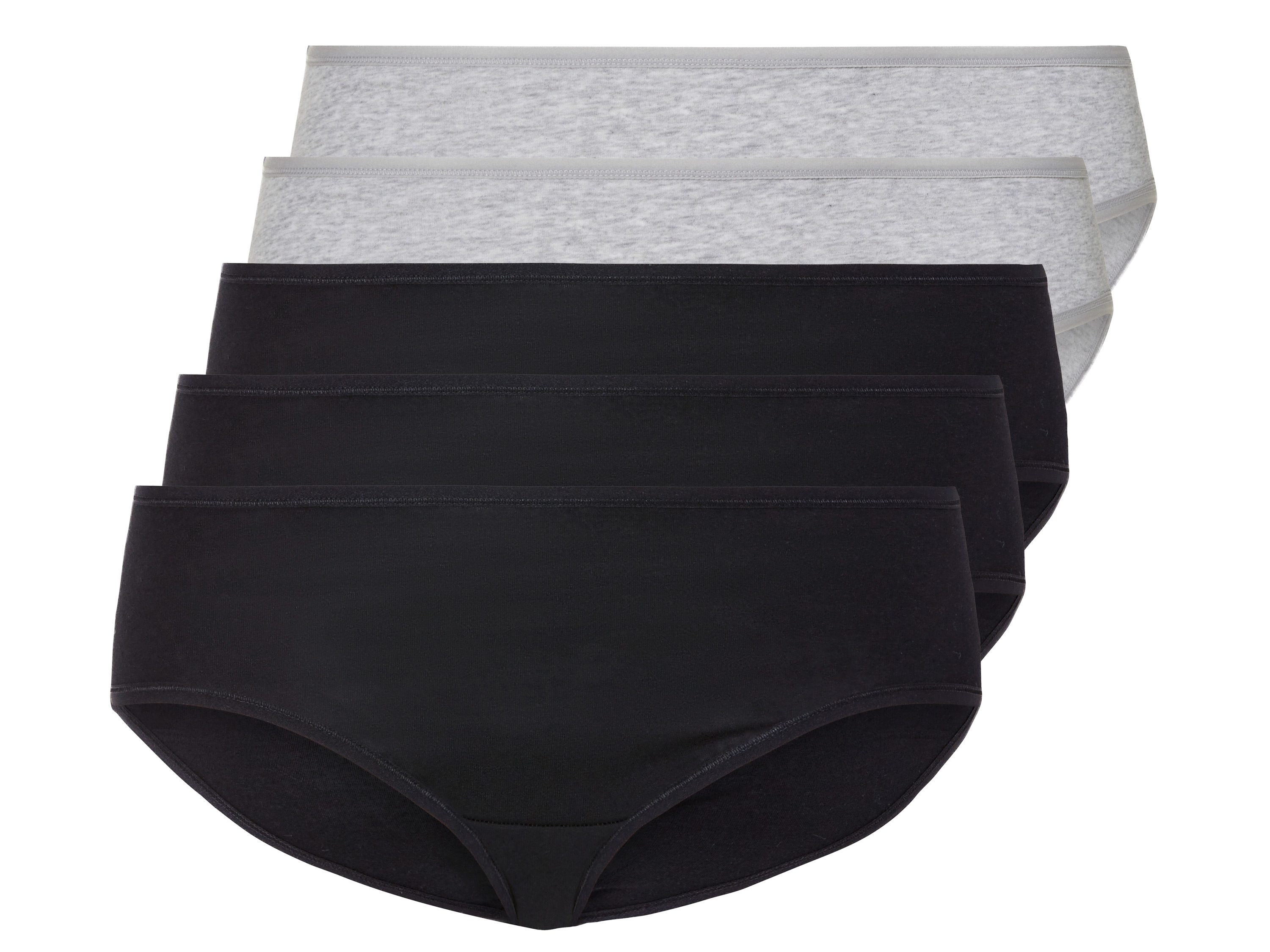 esmara® 5 Paar Damen Slips (XL (48/50), schwarz/grau)