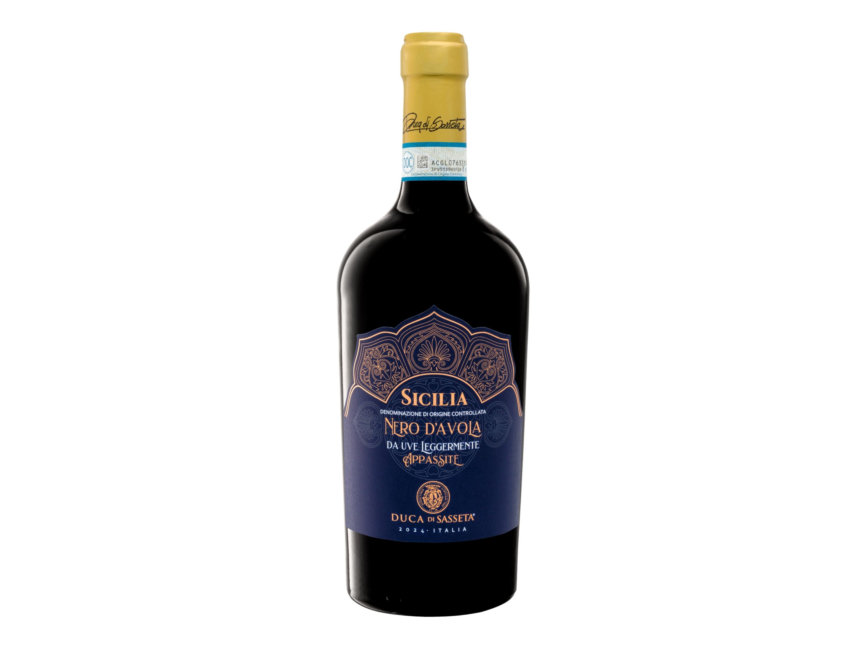 Duca di Sasseta Da Uve Leggermente Appasite Nero d´Avola Sicilia DOC halbtrocken, Rotwein 2024