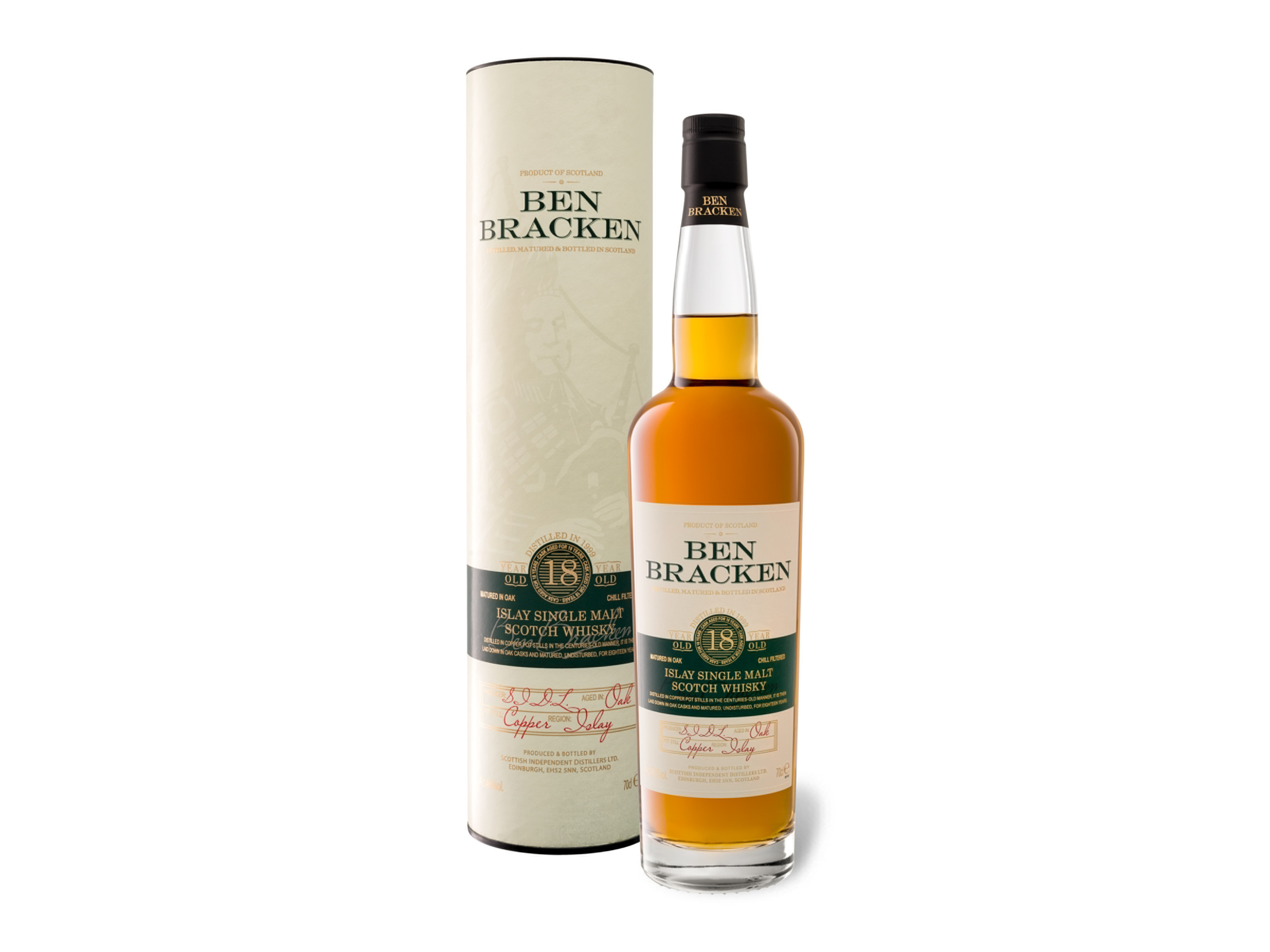 Ben Bracken Islay Single Malt Scotch Whisky 18 Jahre mit Geschenkbox 46% Vol