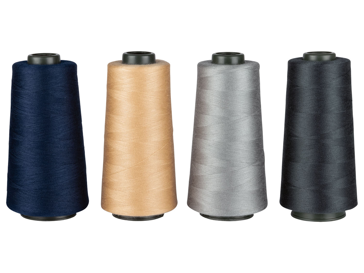crelando® Overlock Nähgarnspule 2.500m 4er (marine/beige/silber/anthrazit)