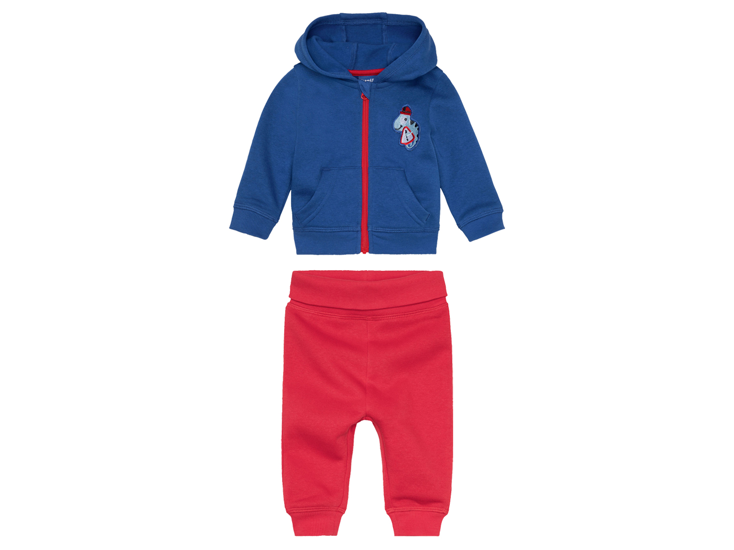 lupilu® Baby Jogginganzug  (50/56, blau/rot)