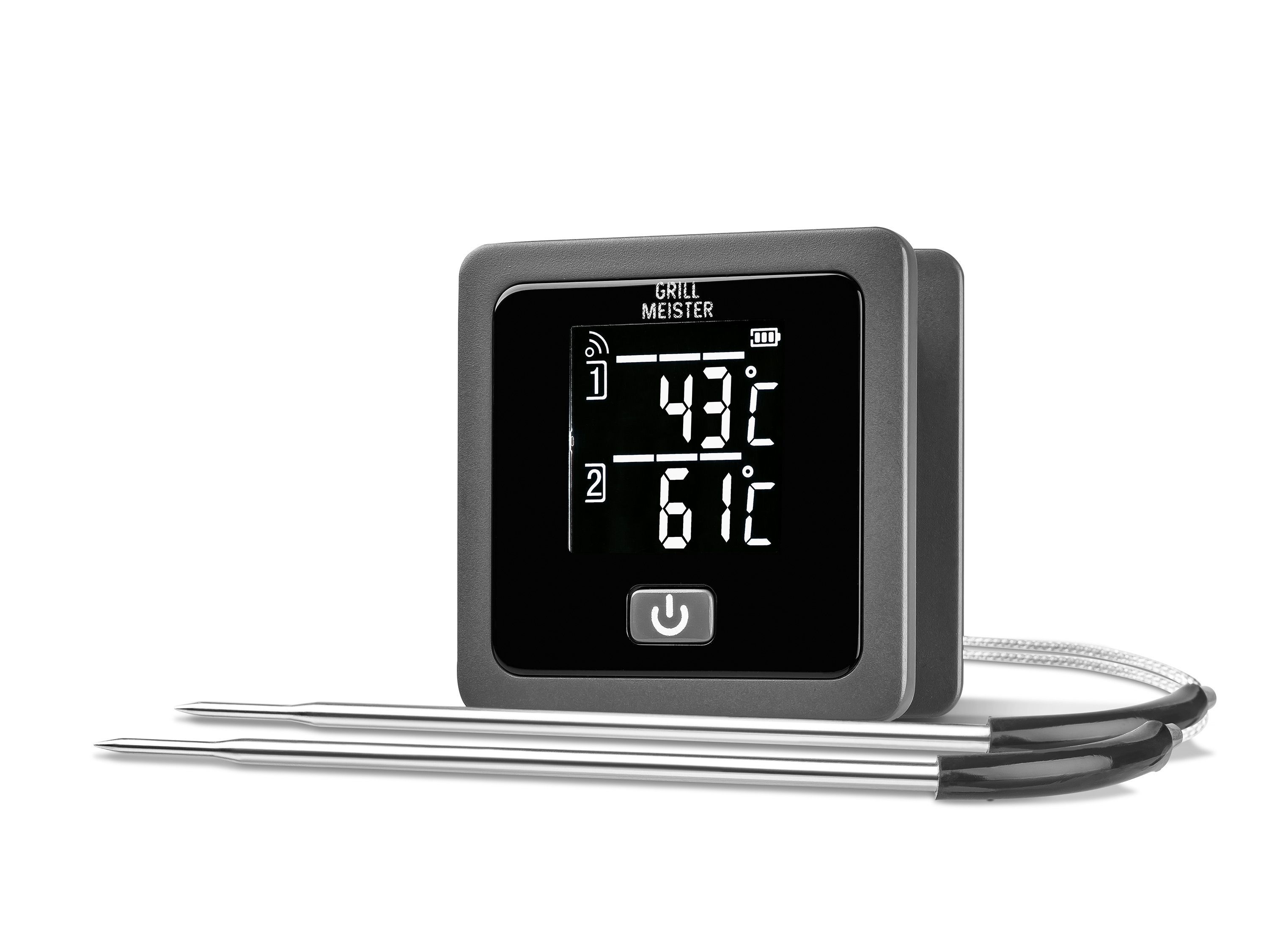 GRILLMEISTER 2 Fühler Grillthermometer Funk GFGT 433 B2 / Bluetooth GTGT 2.4 A2 (Bluetooth)