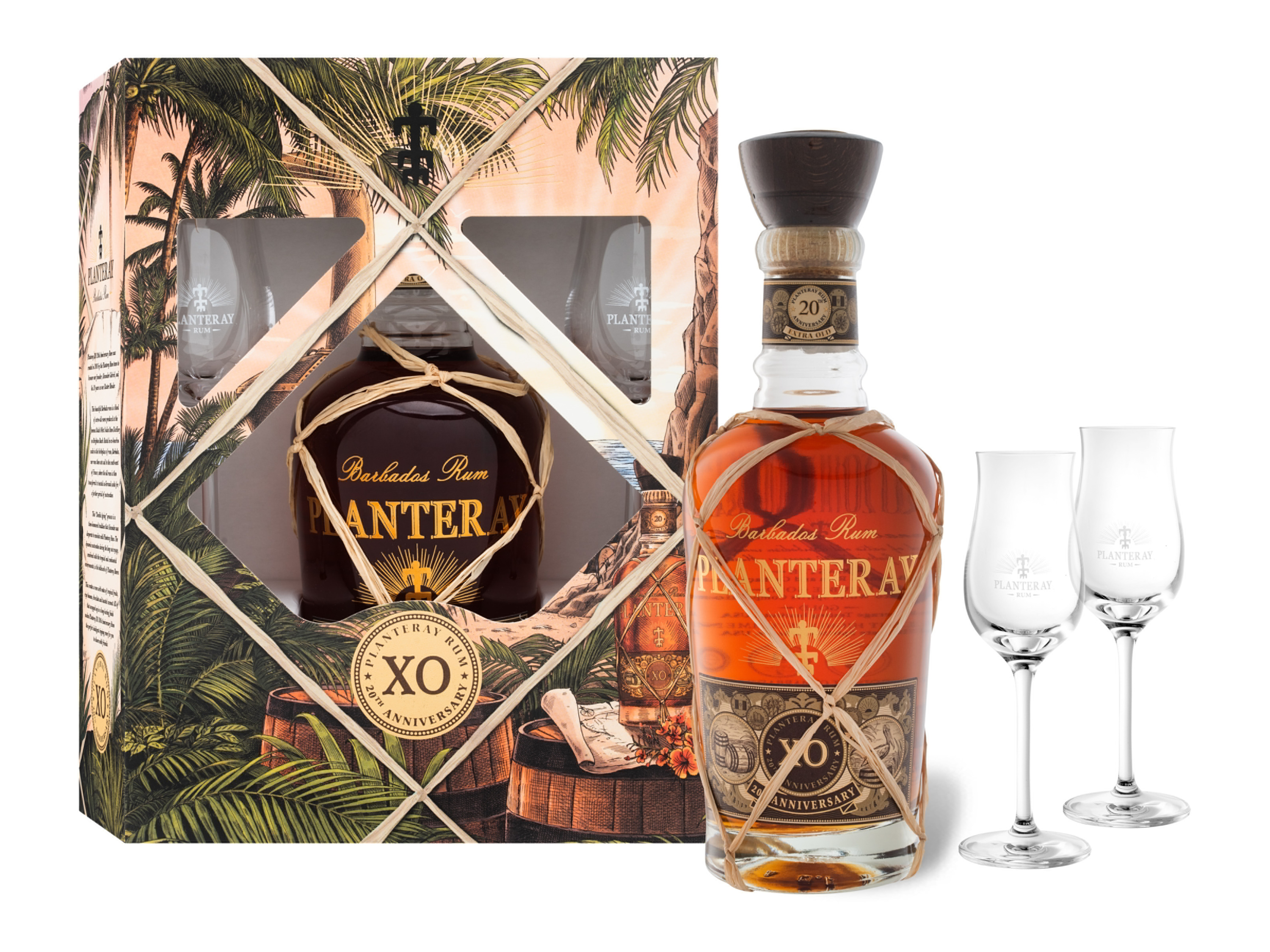 Planteray Rum Barbados XO mit 2 Gläsern, 40% Vol