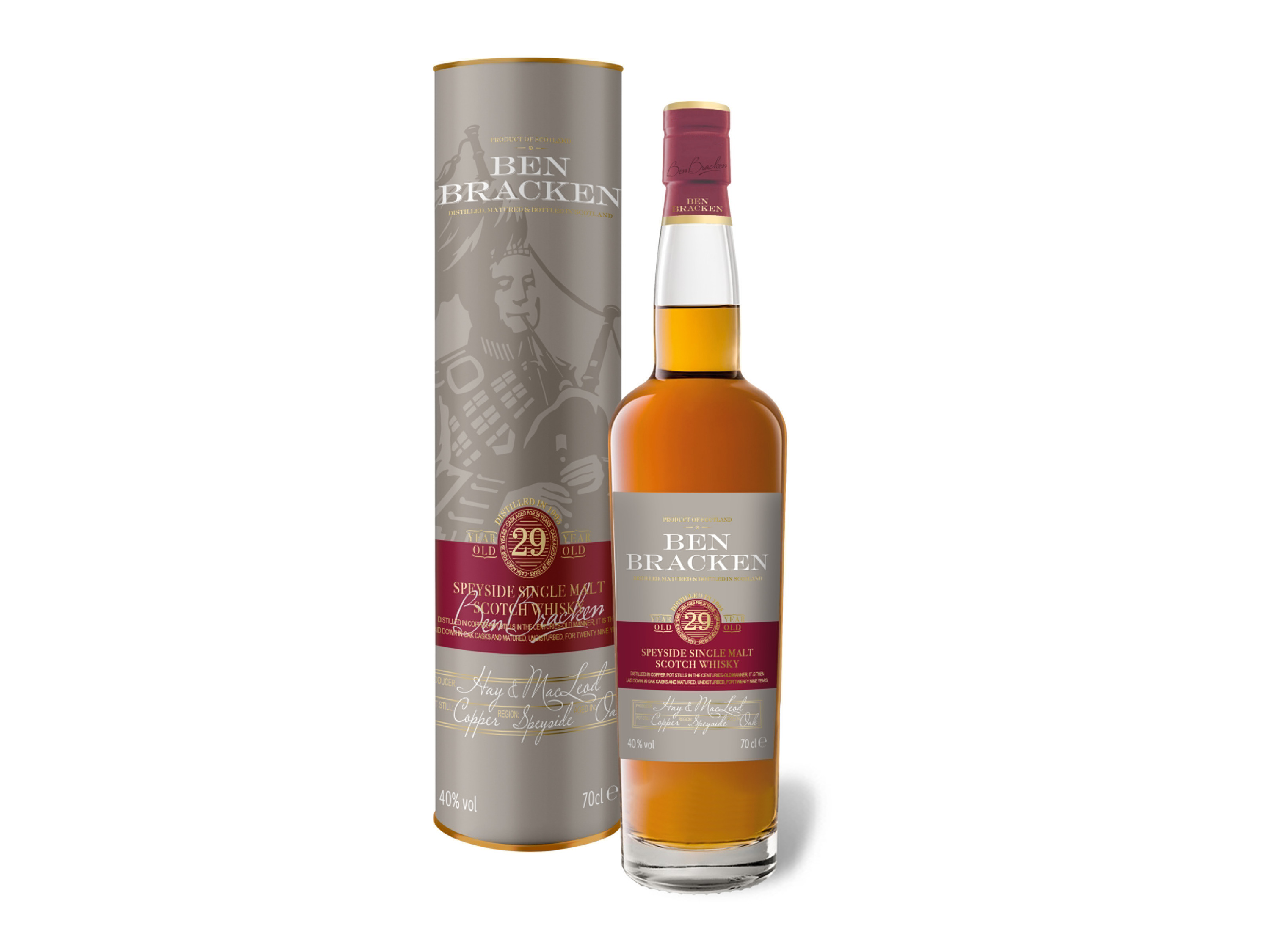 Ben Bracken Speyside Single Malt Scotch Whisky 29 Jahre mit Geschenkbox 40% Vol''