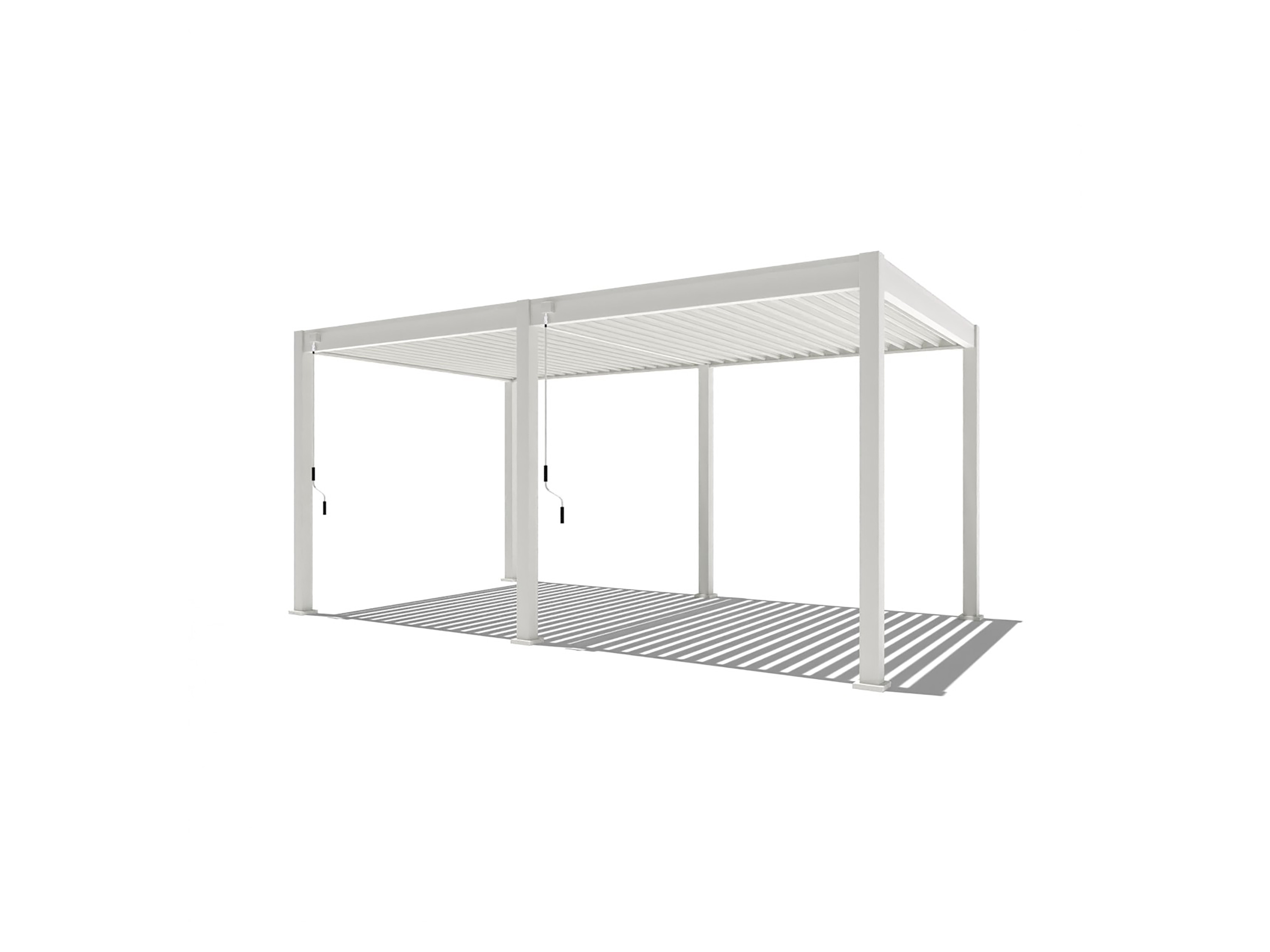 Pergoline Pavillon »Trumpf«, mit verschließbaren Stahl-Lamellen (Weiß, 3 x 5,3 m)