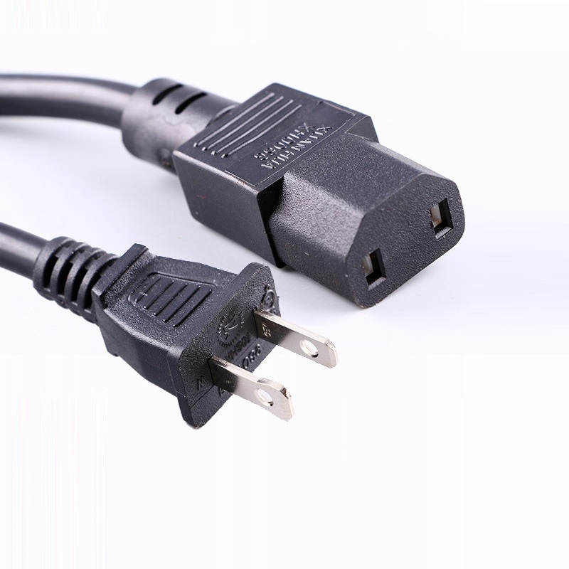 10er Pack Stromkabel 1,9 m - Steckertyp NEMA-1 auf Kaltgerätestecker C13