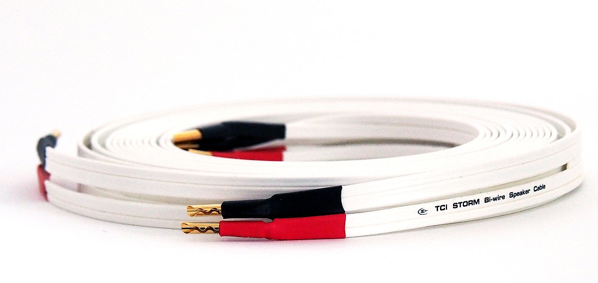 TCI Storm BiWire 4,0 m - 4mm Bi-Wiring-Kabel mit Hollow Gold Plug