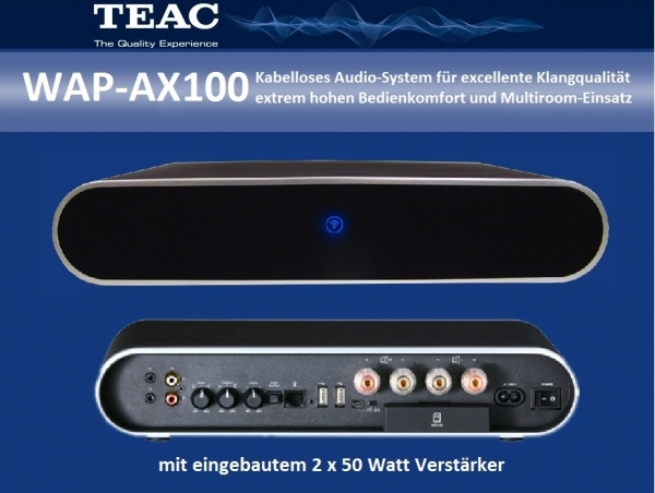 TEAC WAP-AX100 LAN- und WLAN-fähiger Audio-Receiver mit 2 x 50 Watt UVP war 549 € | Auspackware, gut