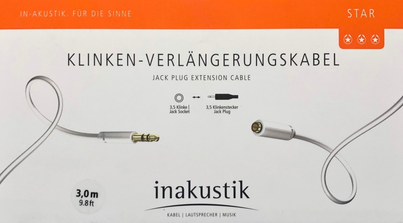 Inakustik Star Klinke-Verlängerungskabel 3,0 m