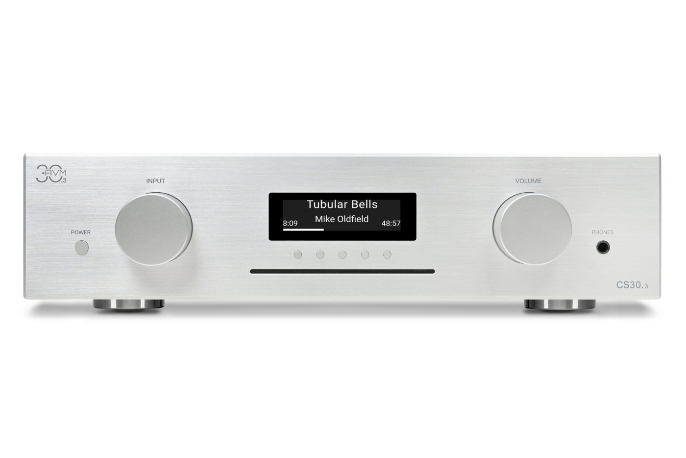 AVM30 CS 30.3 - All-In-One Compact Streamer mit AVM X-STREAM Engine®, CD-Player & Phonoeingang Alu Silber