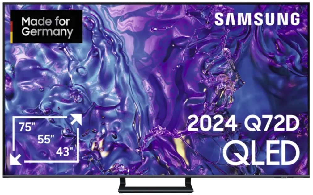 SAMSUNG GQ65Q72DATXZG ++ GRATIS WANDHALTER ++ I 100Hz I 163 cm, 65 Zoll 4K Ultra HD QLED TV