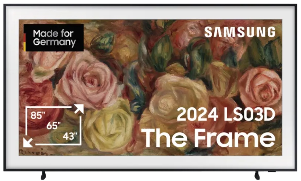 SAMSUNG GQ65LS03DAUXZG ++ GRATIS WANDHALTER ++ 163 cm, 65 Zoll The Frame 4K Ultra HD QLED TV mit One Connect Box