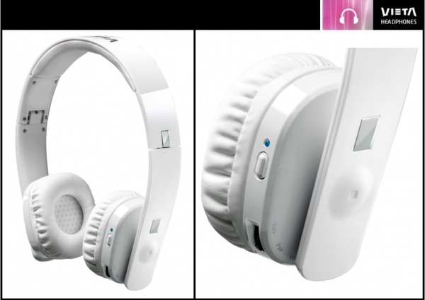 Vieta VHP-WJ500WH Weiß - Funkkopfhörer mit Mini-Transmitter | Aussteller, gut