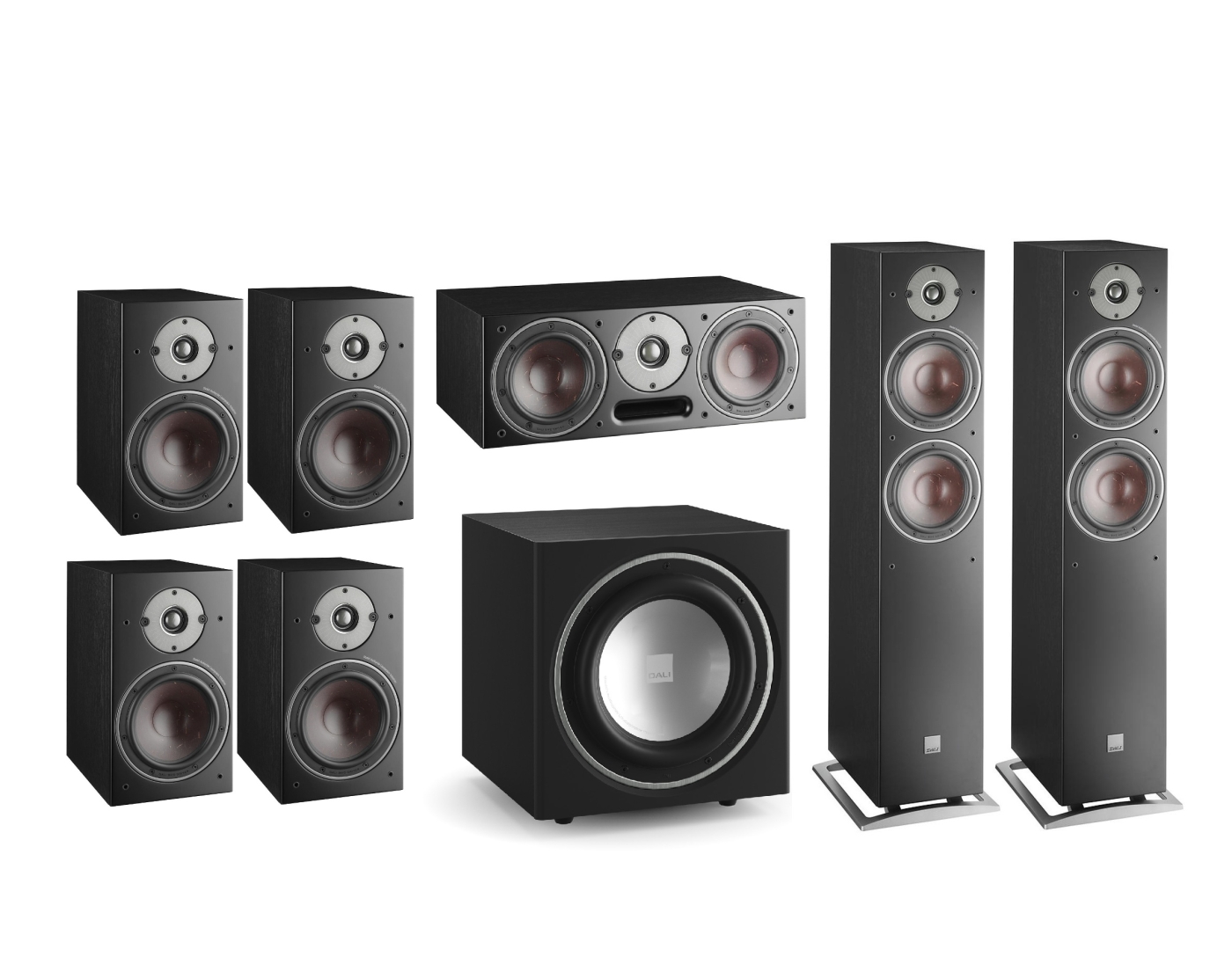 Dali Oberon Heimkino-Systeme, Black Ash | Neu 7.1-System | 1