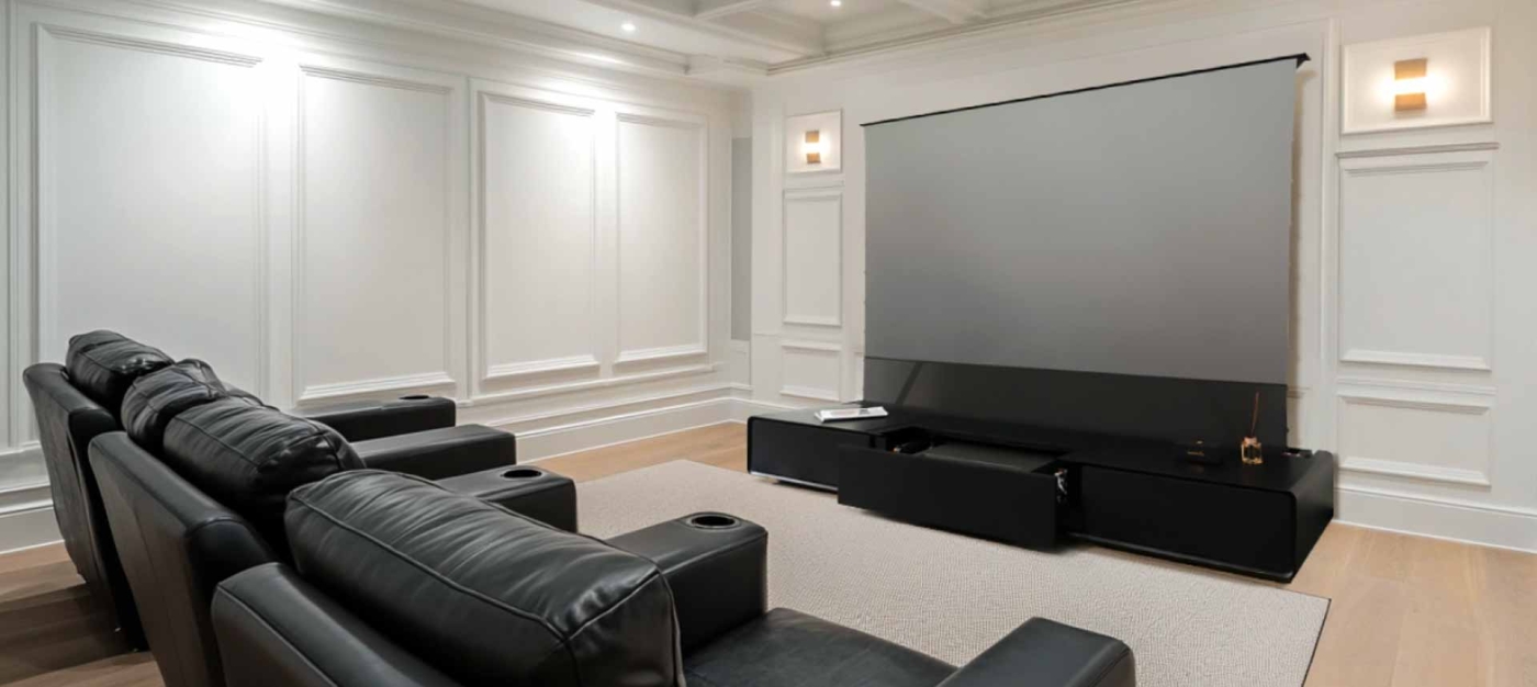 Bundle: Shore ROLA TV 120' + Shedlight 120' Lenticular Bodenleinwand +++ sofort lieferbar+++ Wood Grain fertig montiert | Neu