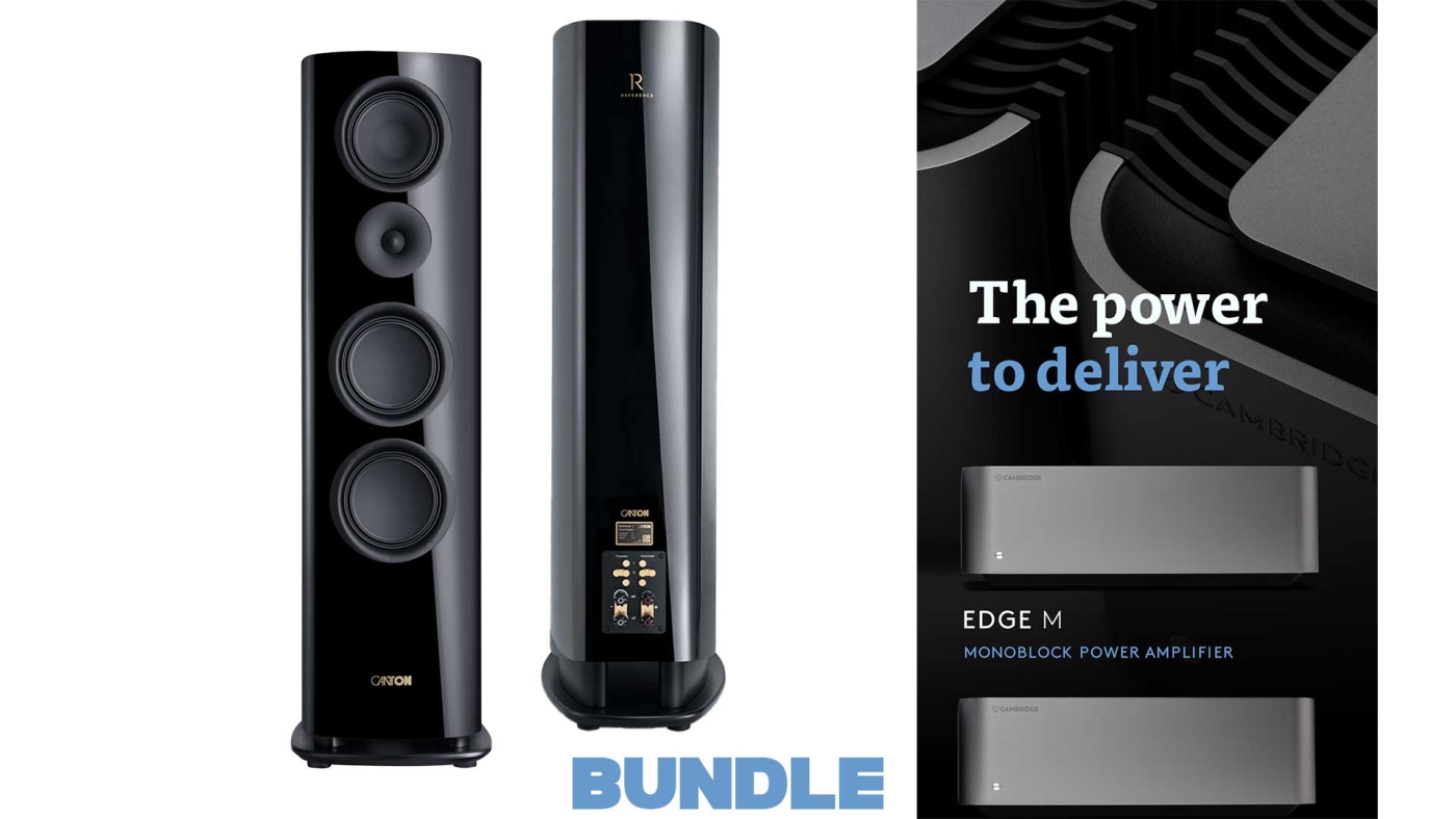 Canton Reference 5 schwarz piano ++ incl. 2 x Cambridge Edge M Mono-Blöcke ++ - Standlautsprecher Paar | Neu