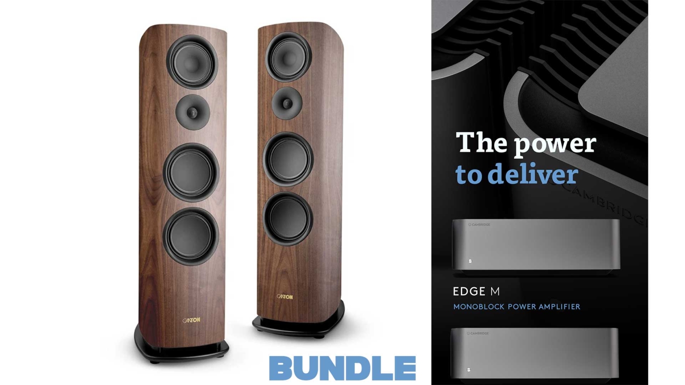 Canton Reference 5 nussbaum ++ incl. 2 x Cambridge Edge M Mono-Blöcke ++ - Standlautsprecher Paar | Neu
