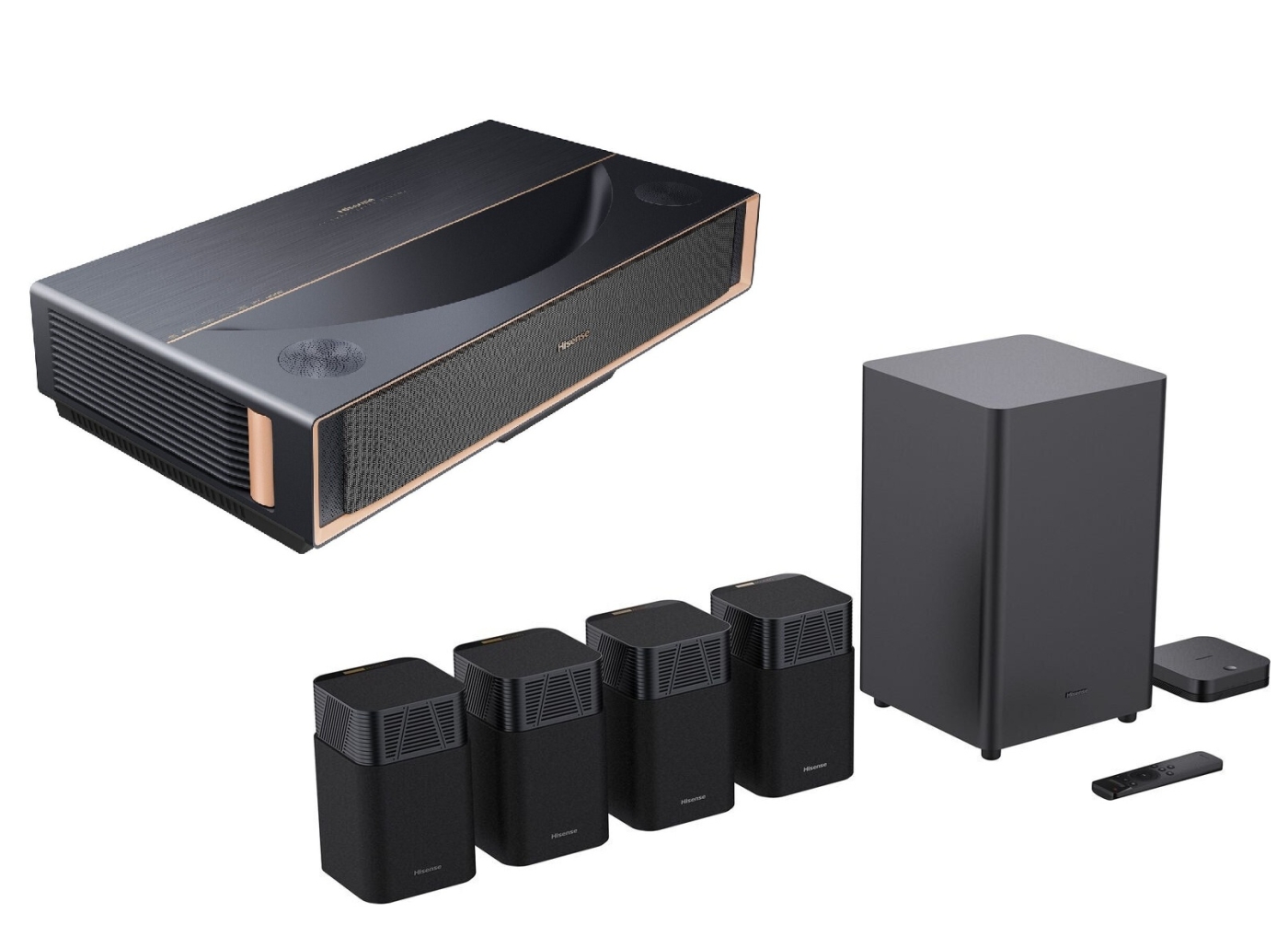 Hisense PT1 + HT Saturn Bundle - Smart Laser Cinema 4K Beamer + 4.1.2-Kanal Surround-Anlage | Neu