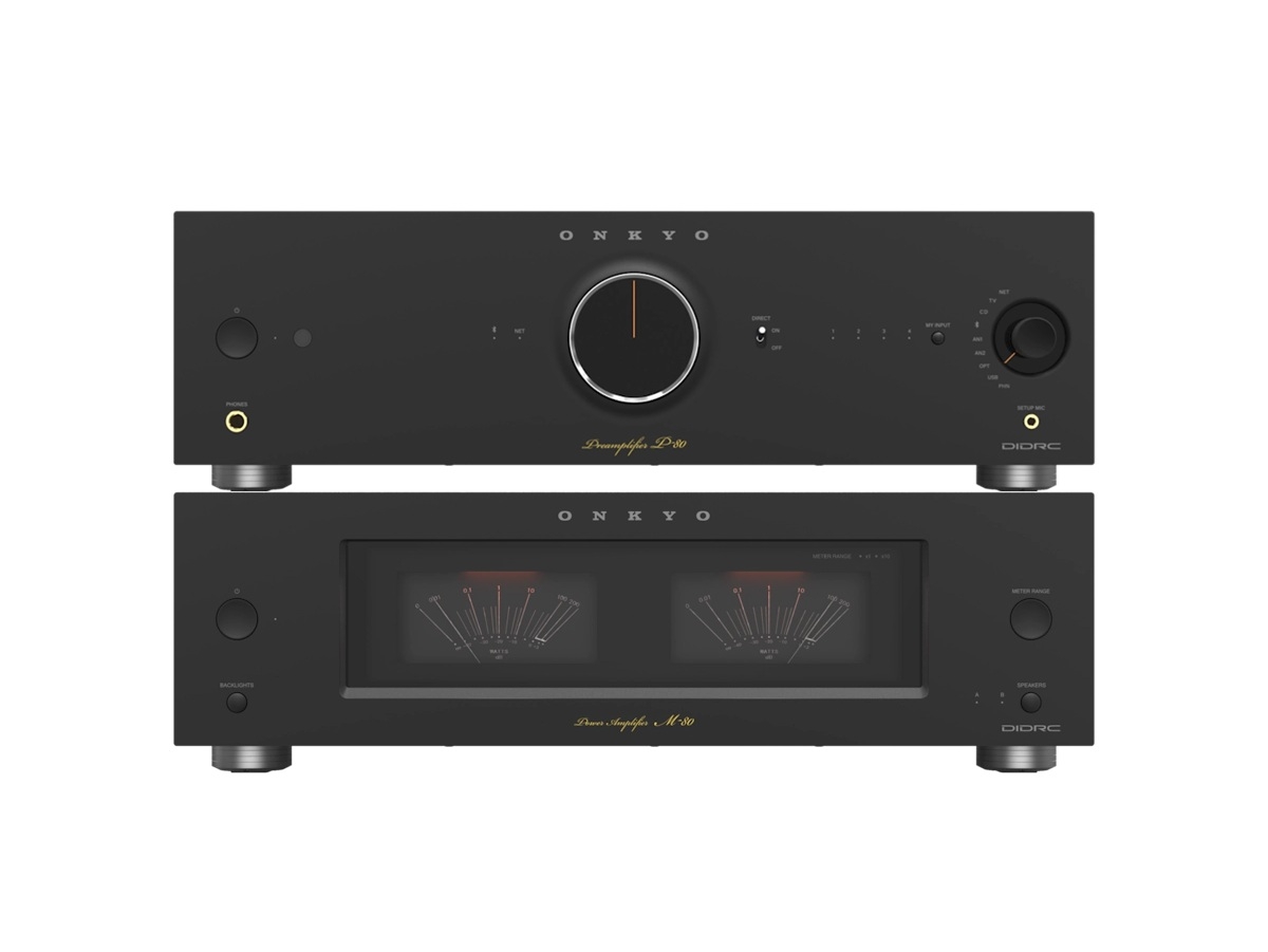 Onkyo P-80 + M-80 High-End Vor-/Endstufen-Bundle mit 2×250 Watt, Schwarz | Neu