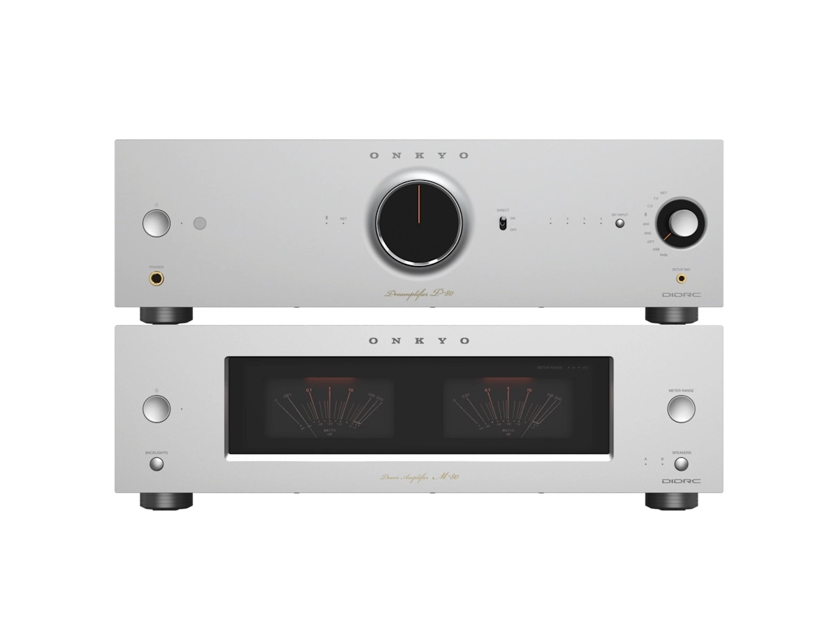 Onkyo P-80 + M-80 High-End Vor-/Endstufen-Bundle mit 2×250 Watt, Silber | Neu