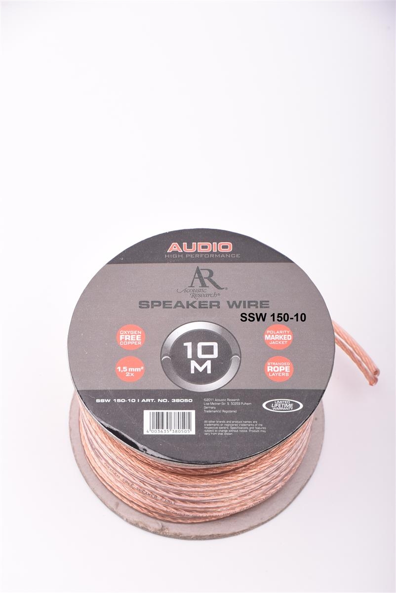 Acoustic Research SSW150-10 10,0 m NEU HighEnd 2x1,5 mm² LS-Kabel UVP 19,99