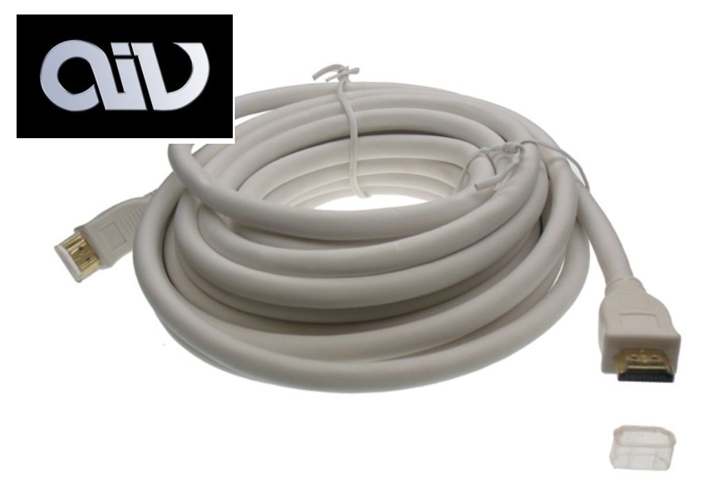 AIV NEU HDMI-Verbindungskabel - 07,50 m - Stecker: A-A - weiß