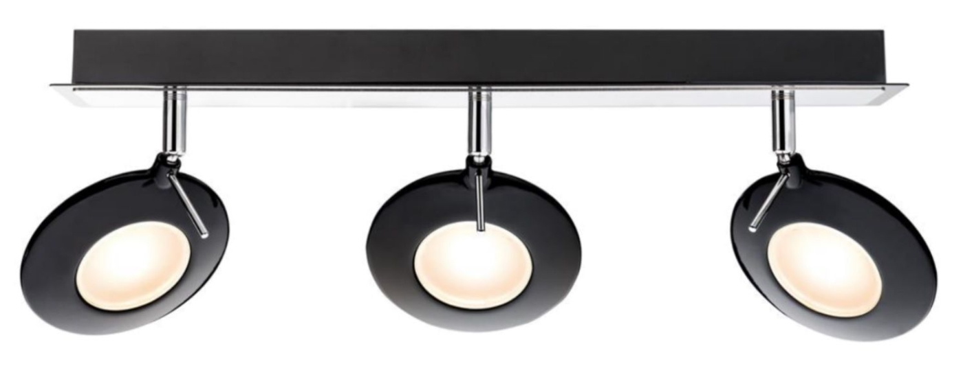 Paulmann Spotlight Orb Balken Schwarz/Chrom NEU 3 x 3 Watt LED