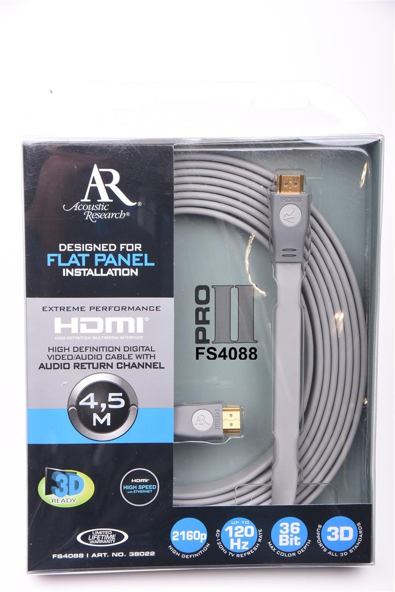 Acoustic Research FS4088 4,5 m High End Flat PRO II HDMI Kabel UVP 50 €